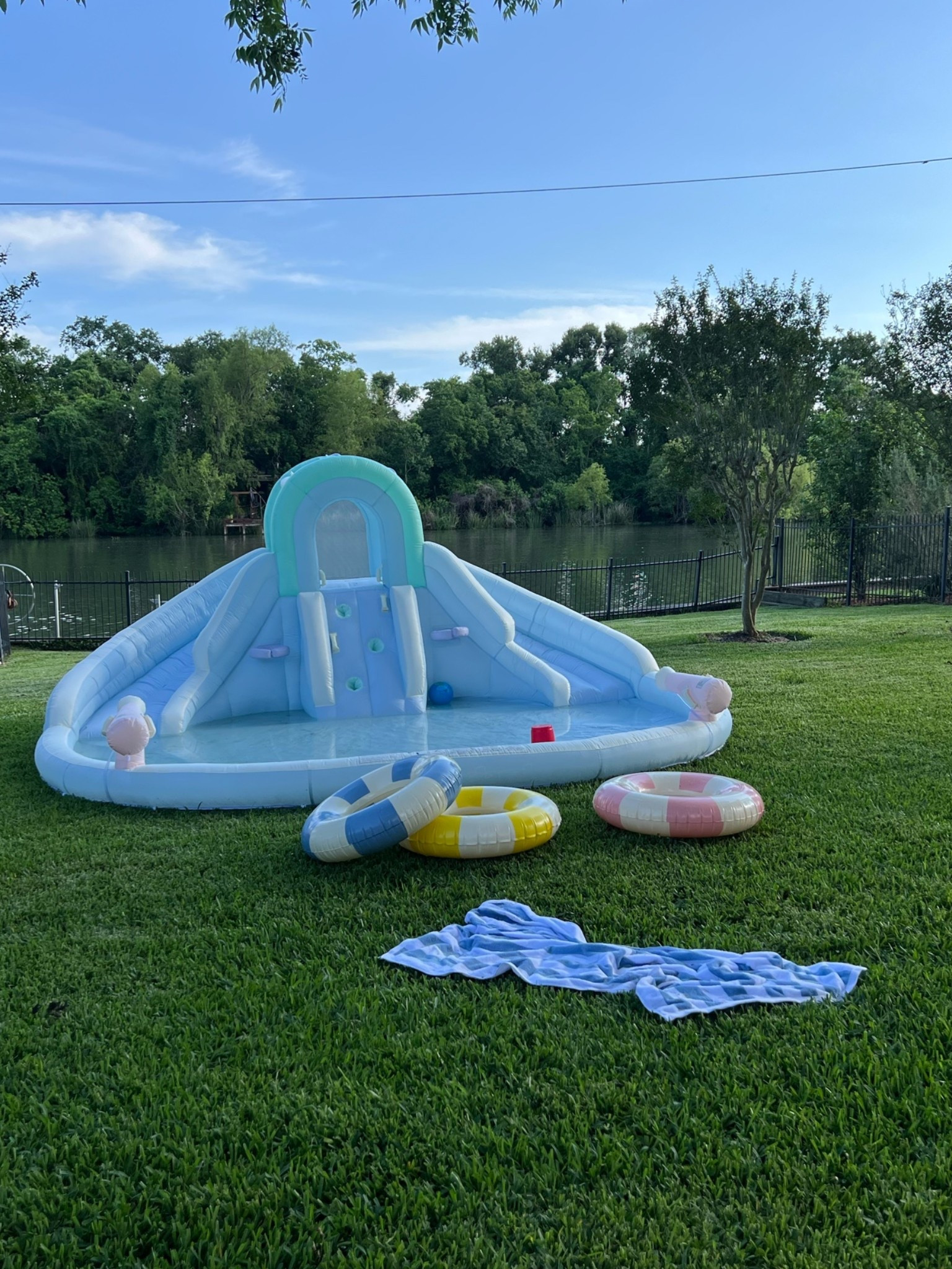 An aesthetic water slide for the backyard!! Say less. We had kids 1-8 all having a blast on this today!! Looks like playsmol but for half the price

#LTKSwim #LTKKids #LTKHome