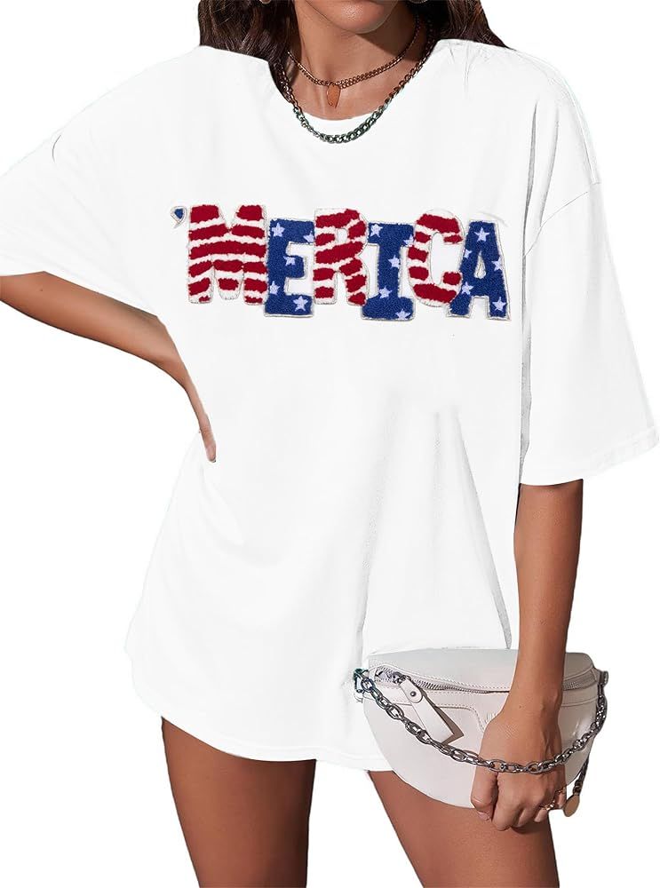 USA Shirt American Flag Shirts: Women 4th of July Tee Independence Day Casual Patriotic Short Sle... | Amazon (US)