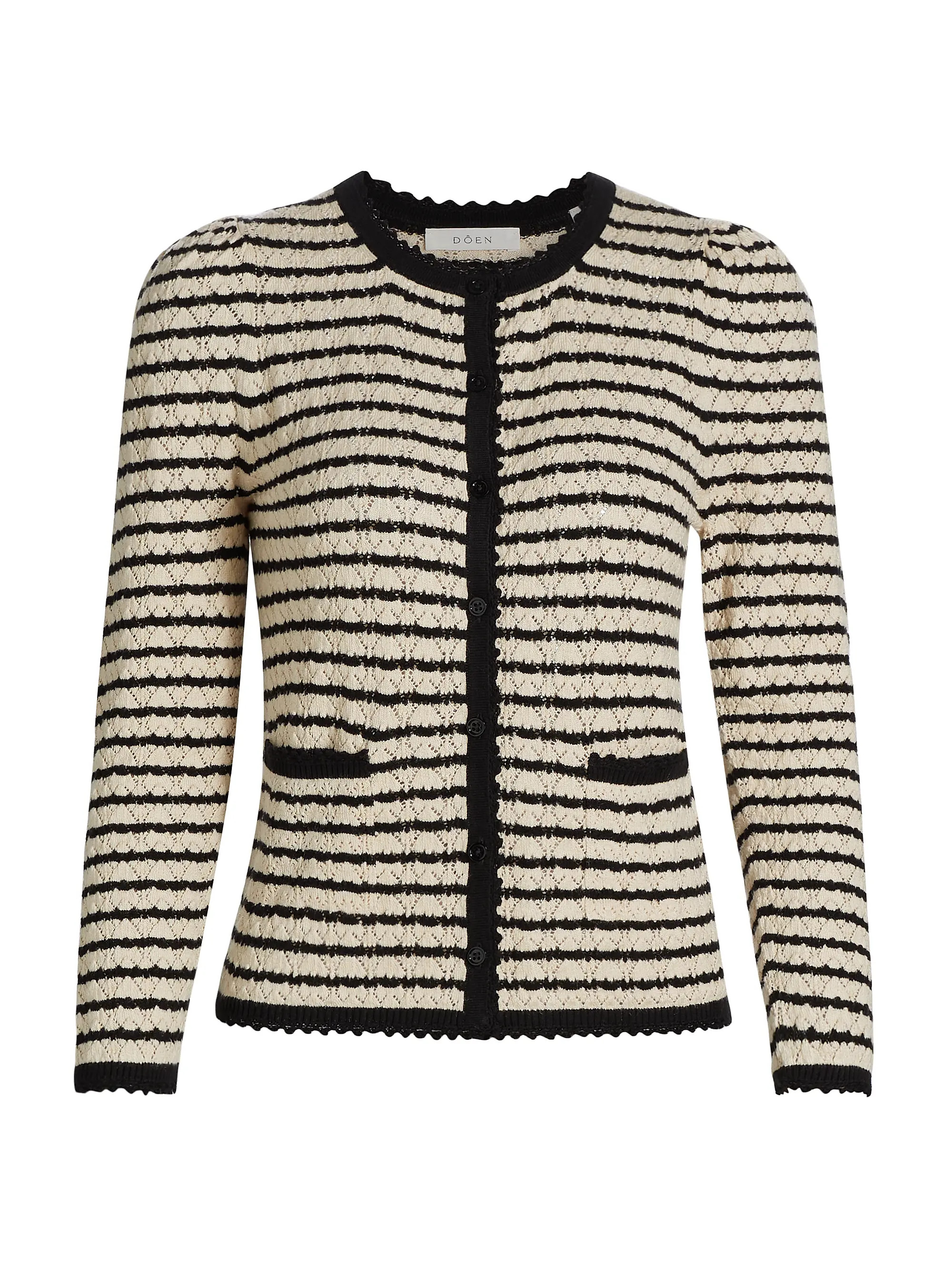 Therese Cotton-Silk Striped Cardigan | Saks Fifth Avenue