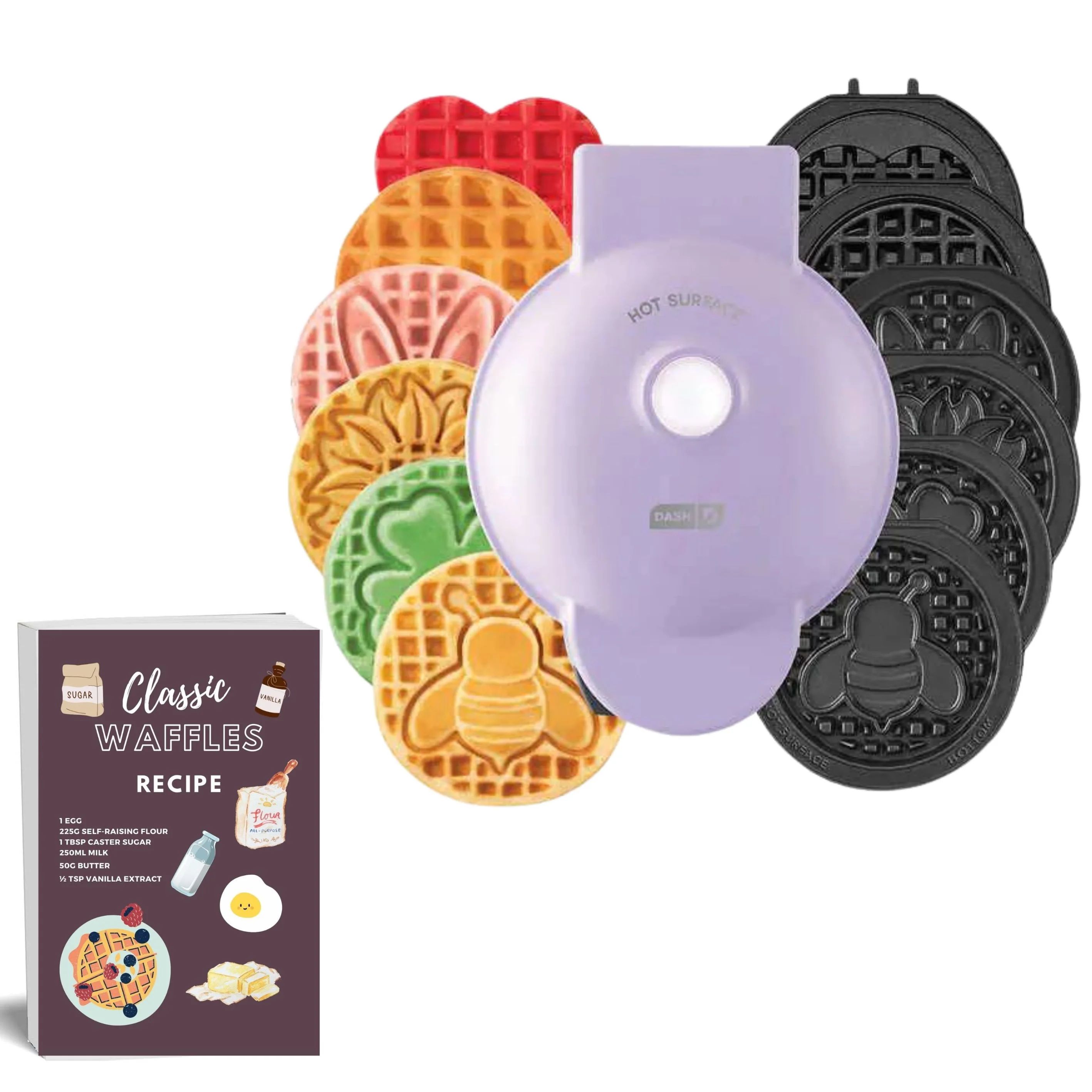 Dash Mini Waffle Maker with 7 Removable Plates.  Spring and Summer Holidays. Purple Waffle maker.... | Walmart (US)