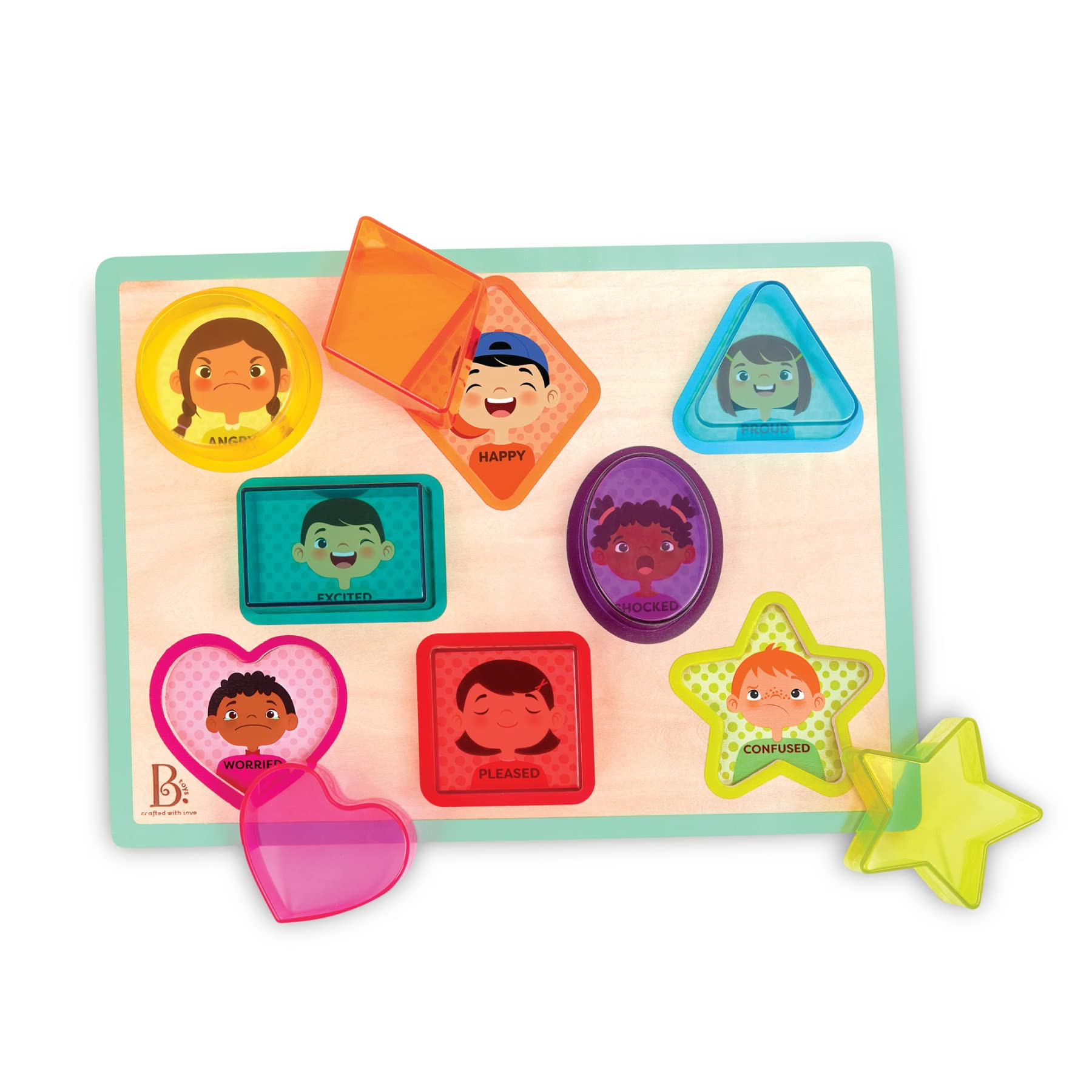 B. Toys – Shapes & Emotions – Chunky Puzzle – Toddler Puzzle – Geometric Shapes & Emotion... | Amazon (US)