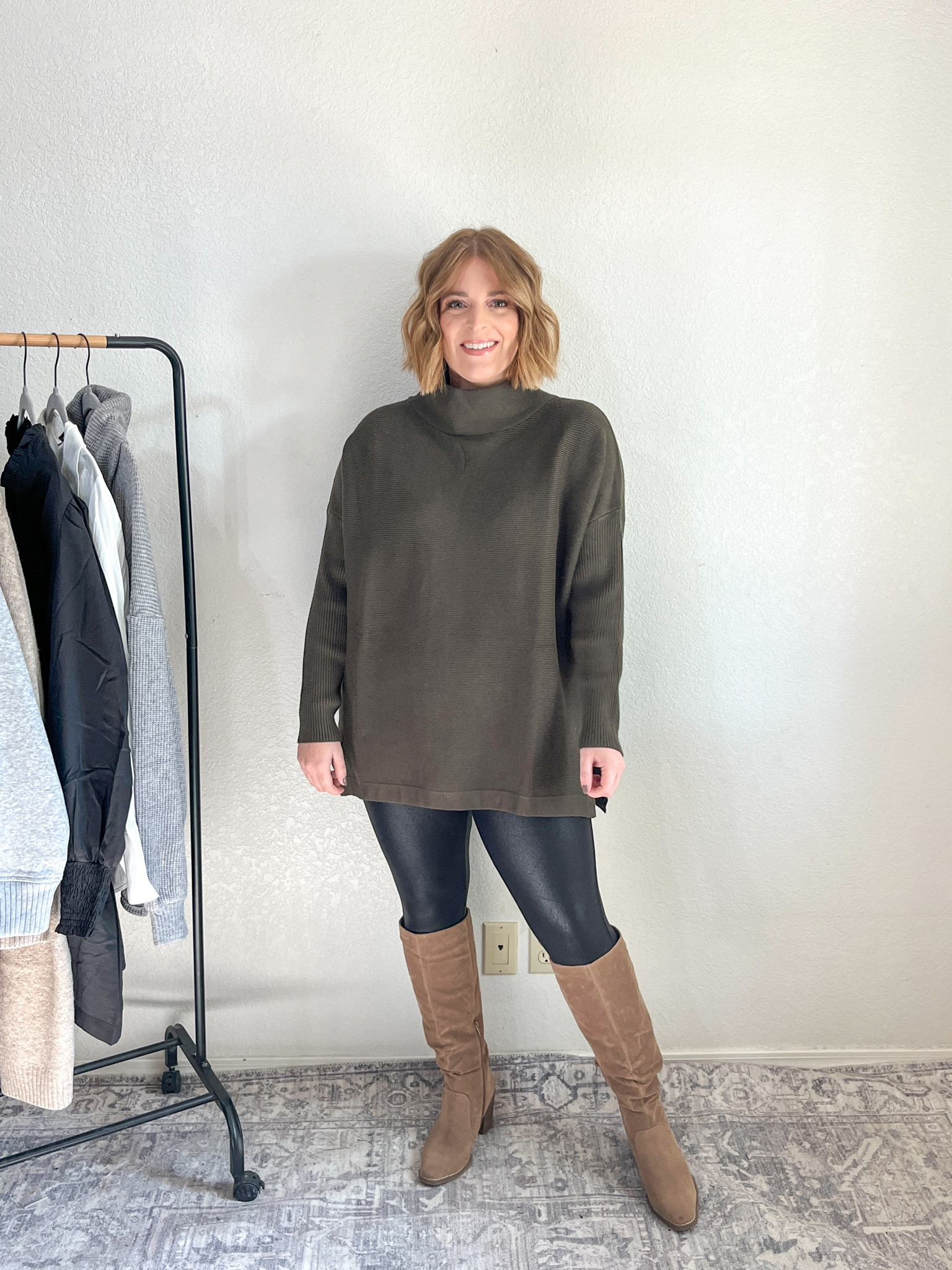 Thanksgiving Outfit Inspo// tunic ribbed sweater + faux leather leggings 

Sweater & Leggings L (tts)

#LTKmidsize #LTKshoecrush #LTKfindsunder50