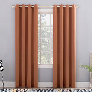 Sun Zero Emory Energy Saving Light-Filtering Grommet Top Single Curtain Panel | JCPenney