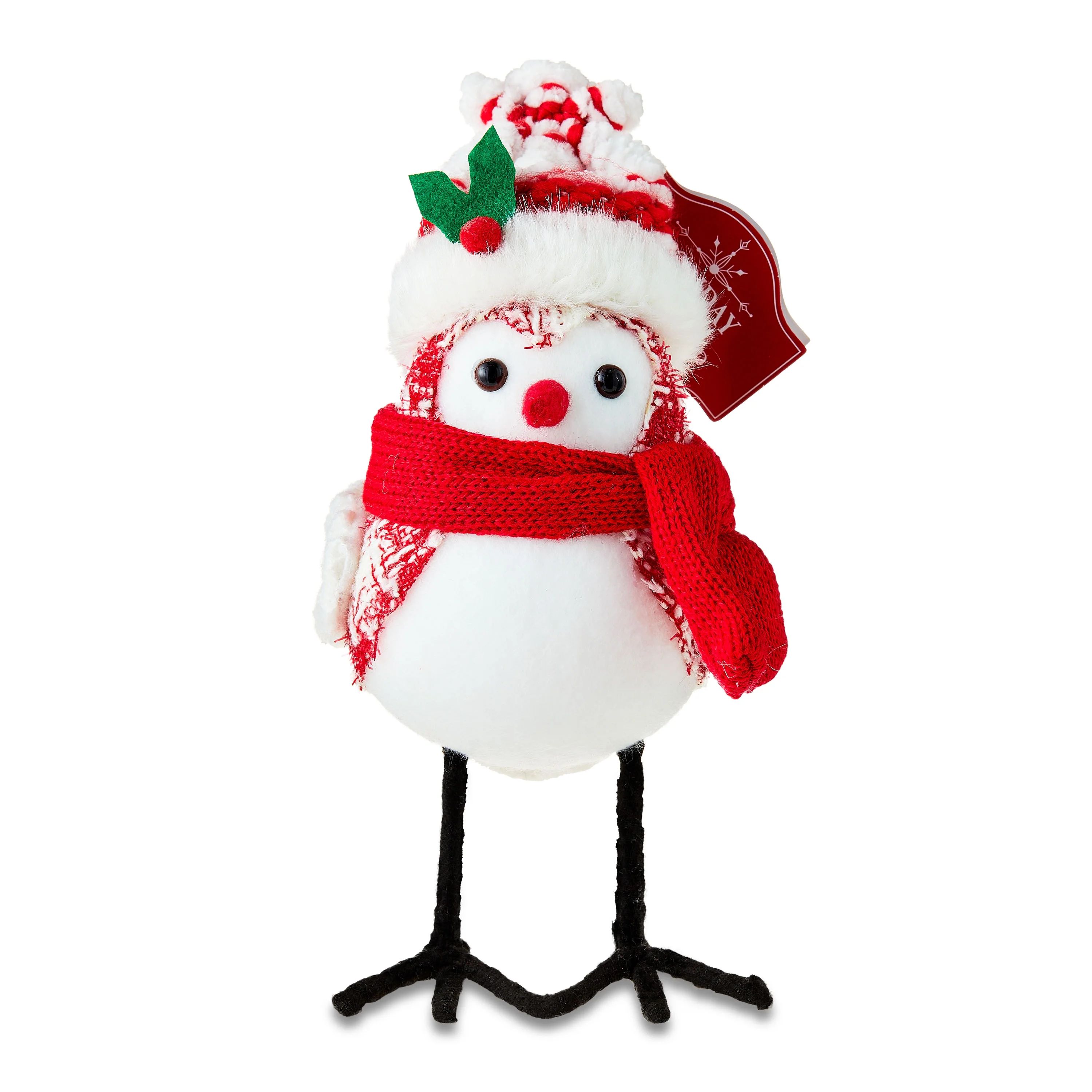 Red and White Fabric Bird with Scarf Christmas Tabletop Decoration, 7 in, by Holiday Time - Walma... | Walmart (US)