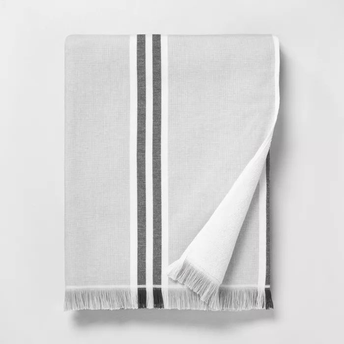 Stripe Beach Towel for Two Black / Sour Cream - Hearth & Hand™ with Magnolia | Target
