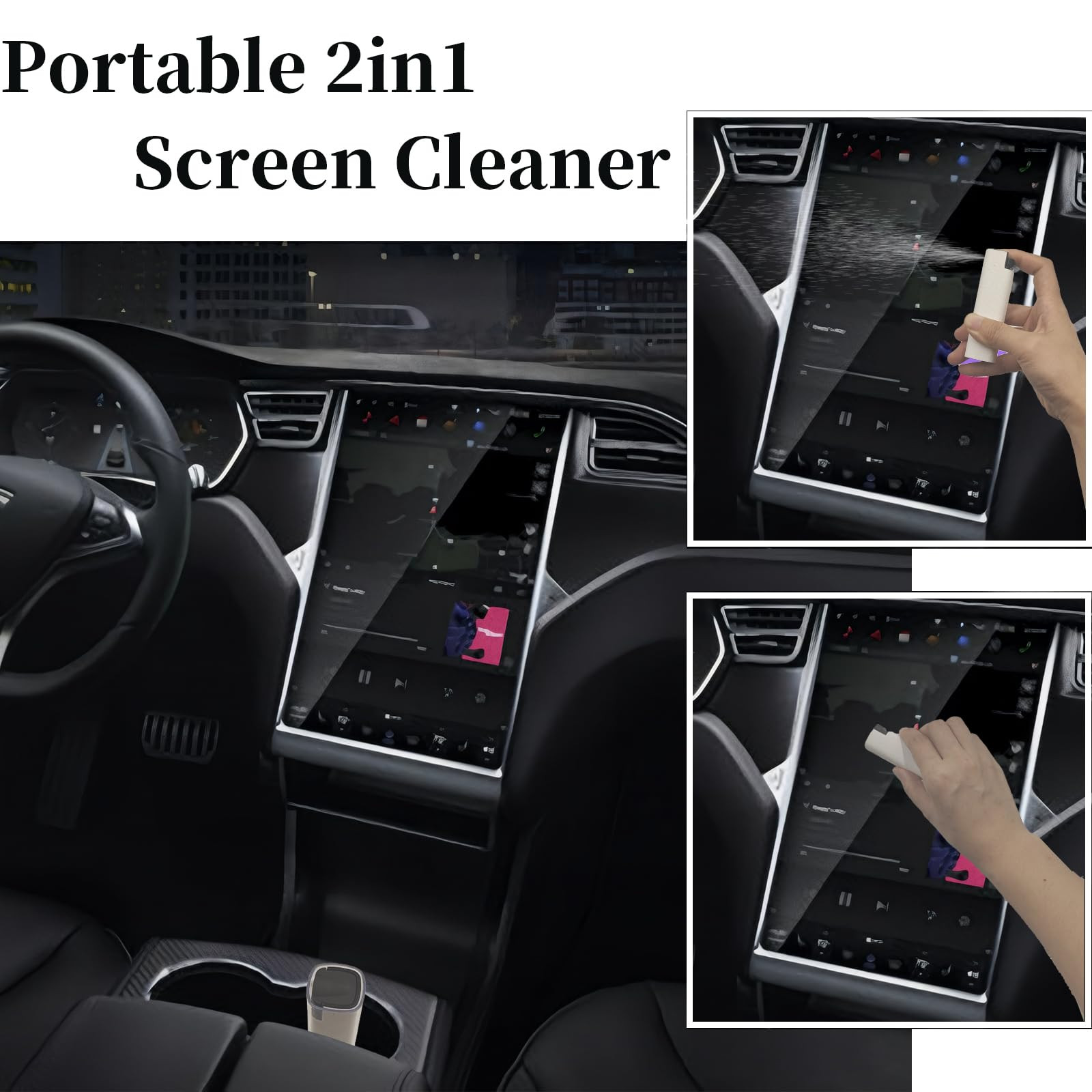 Car Screen Cleaner Spray and Wipe for Women, Cell Phone Touchscreen Cleaning Wiper Kit Accessorie... | Amazon (US)