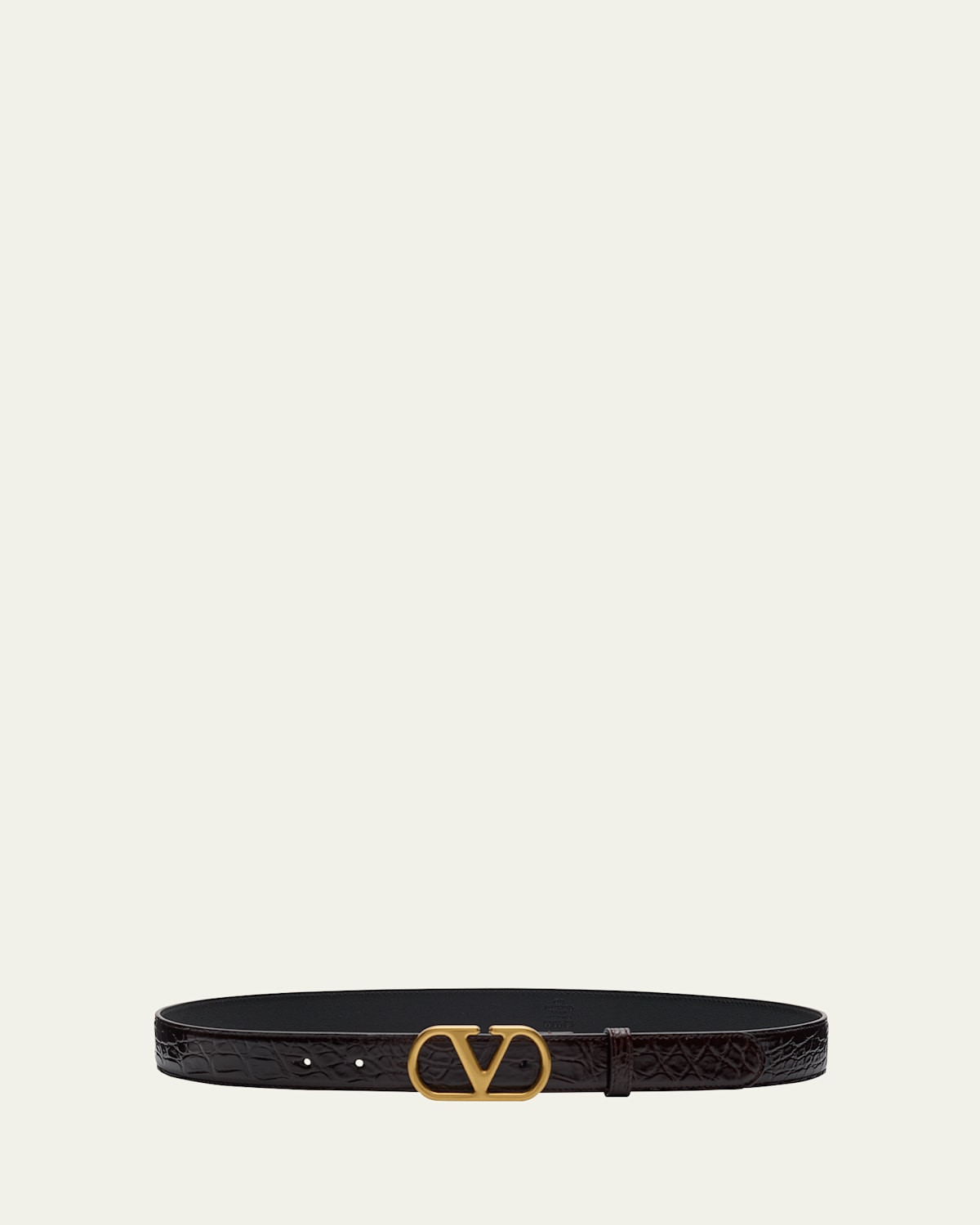 VLogo Signature Crocodile Belt, 30mm | Bergdorf Goodman