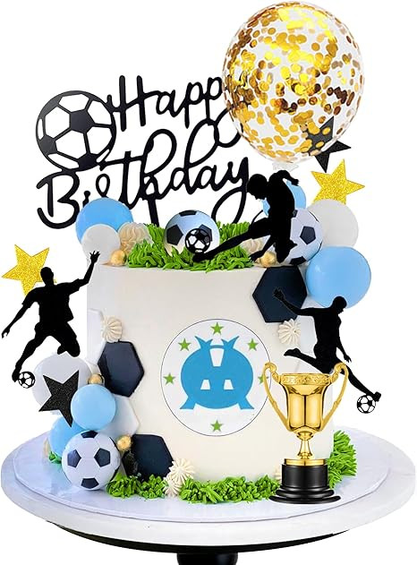 DRWATE Soccer Cake Topper Decorations - Ball Trophy Cake Decorations For Soccer Birthday Party Fo... | Amazon (US)
