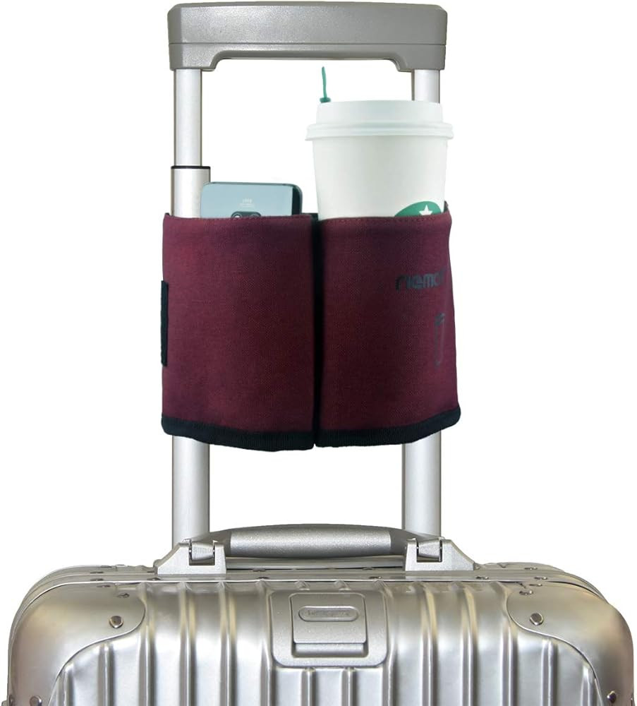 riemot Luggage Travel Cup Holder Free Hand Drink Caddy - Hold Two Coffee Mugs - Fits Roll on Suit... | Amazon (US)