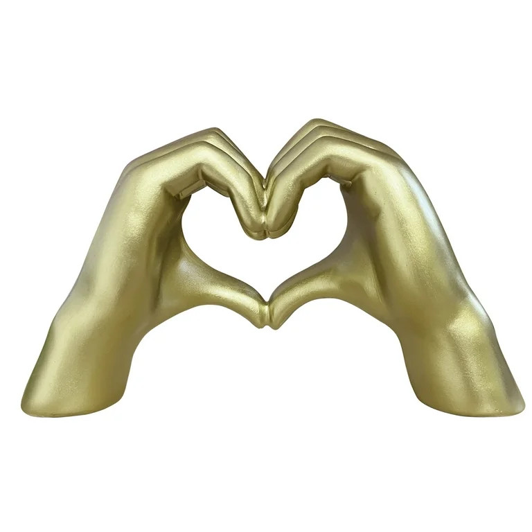 Mainstays Heart Hands 9” Home Decor Gold Resin Figurine | Walmart (US)