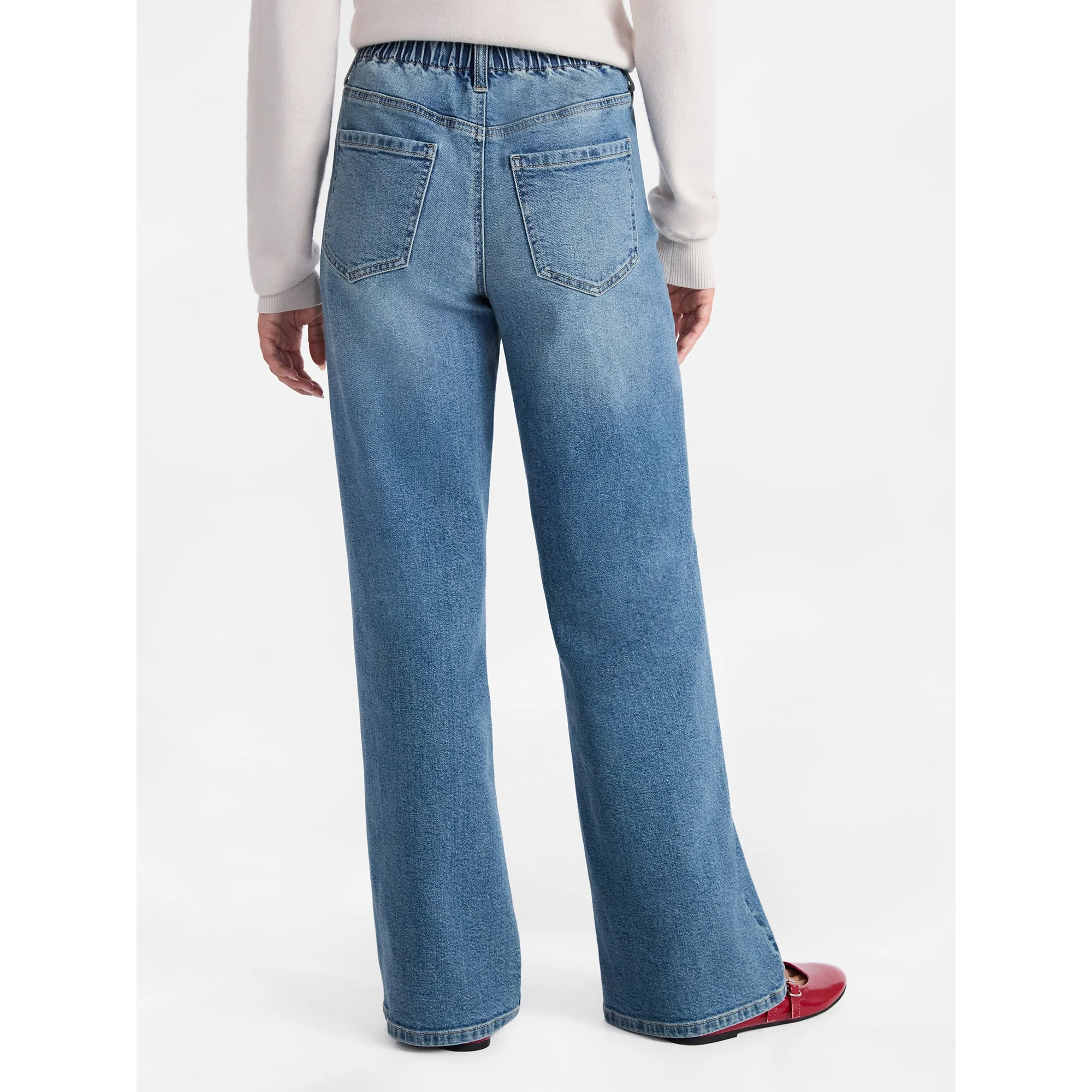 No Boundaries High Rise Baggy Wide Leg Jeans, 32" Inseam, Women’s and Women's Plus | Walmart (US)