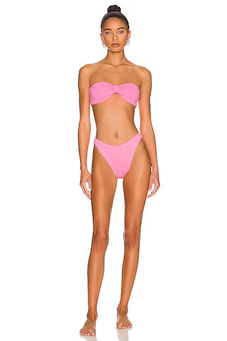 Hunza G Jean Bikini Set in Bubblegum from Revolve.com | Revolve Clothing (Global)