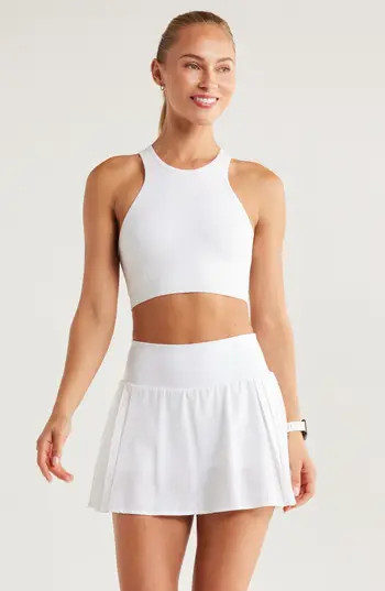 Zella Racerback Seamless Sports Bra in White at Nordstrom Rack, Size Large | Nordstrom Rack