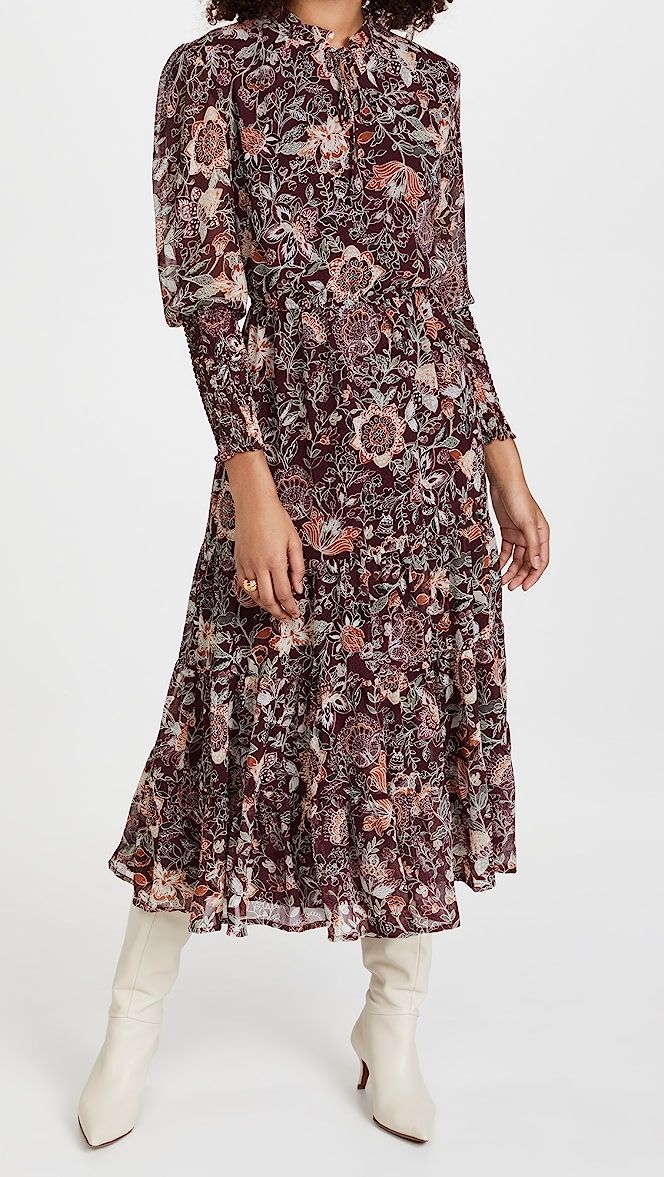 All Mixed Up Puff Sleeve Midi Dress | Shopbop