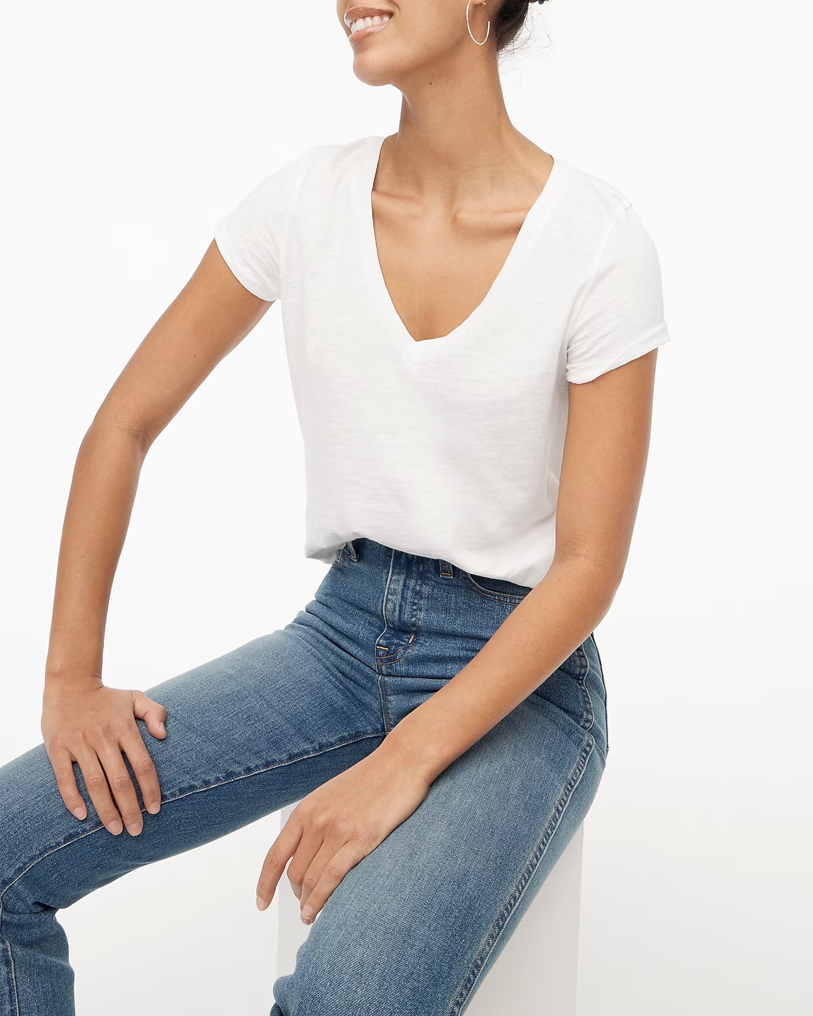 Vintage slub cotton V-neck tee | J.Crew Factory