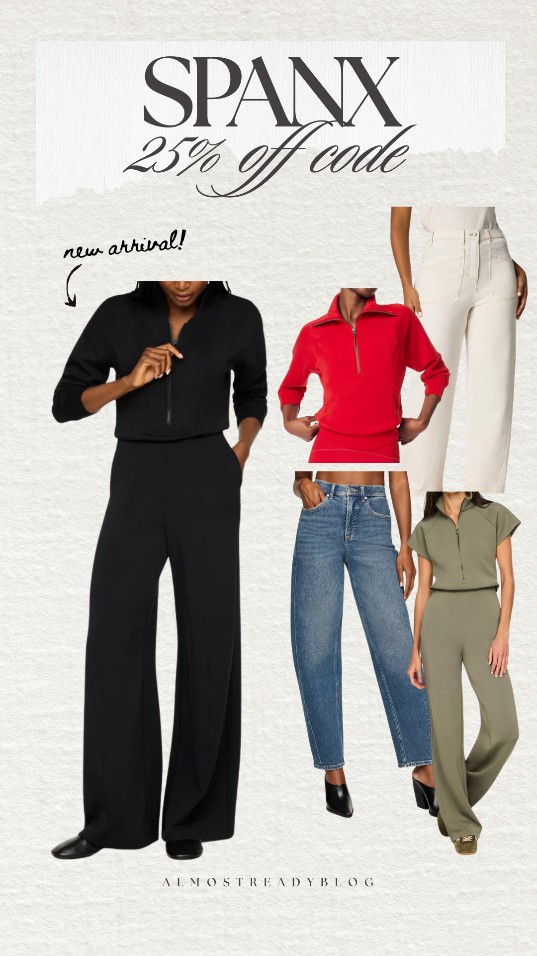 Code AE25 gets you 25% off (a code like this is so rare for Spanx!!) Loving this new jumpsuit they just released

sale alert, active wear, loungewear, denim, jeans, spanx, casual outfits, fall outfits, amanda west, almost_readyblog 

 #LTKootd #LTKSeasonal #LTKSaleAlert