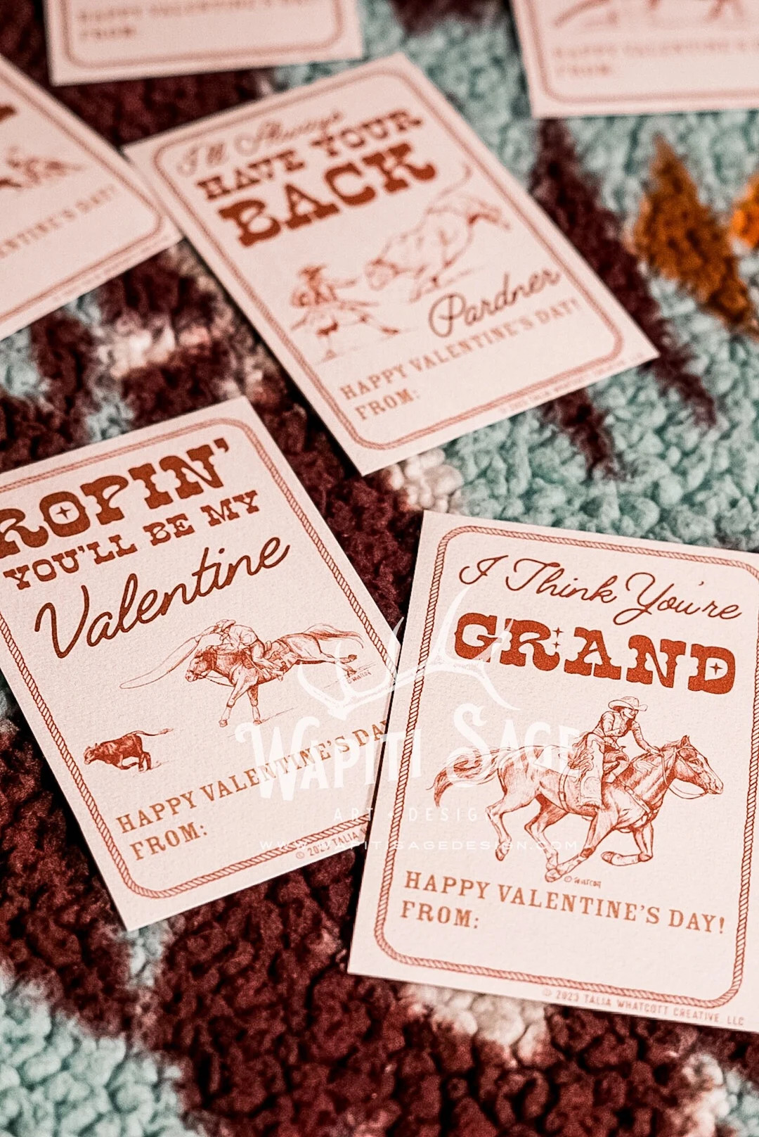 Customize Name Rodeo Western Cowboy Valentine Cards DIY Printable Valentine Horses Cattle Valenti... | Etsy (US)