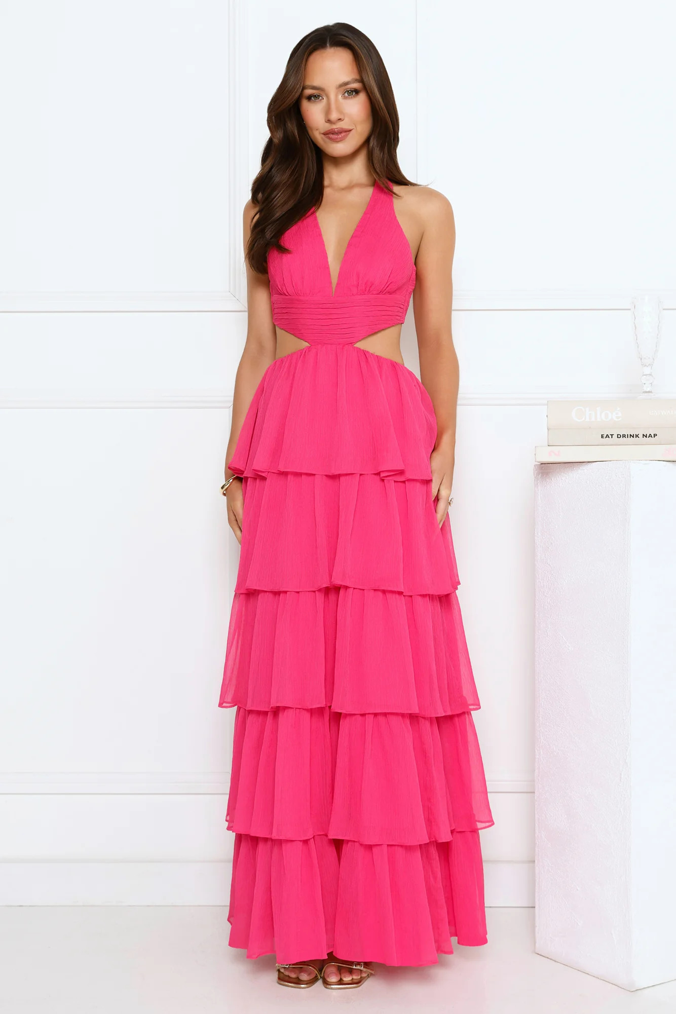 Cascading Romance Maxi Dress Pink | Hello Molly (AU)