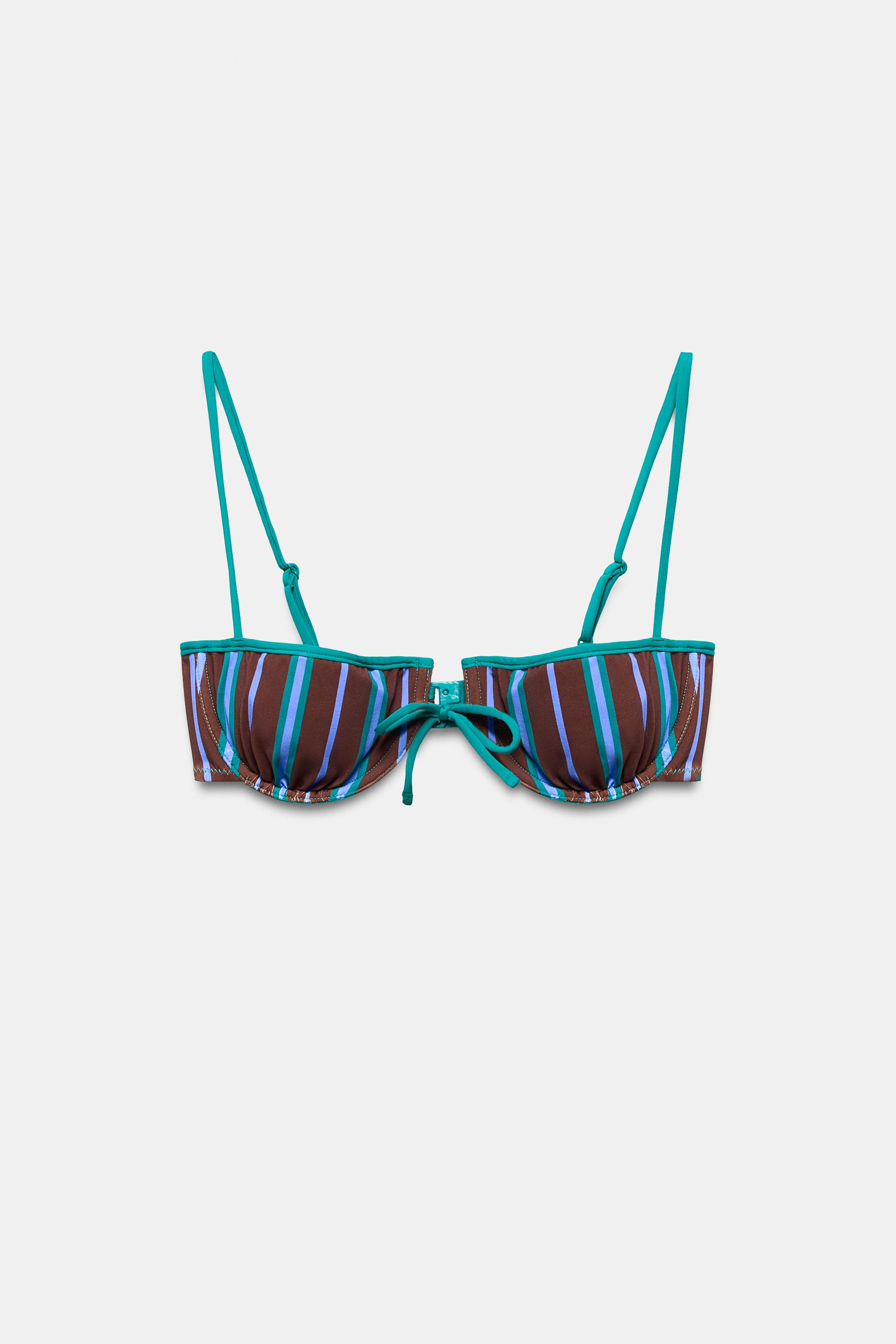 STRIPED UNDERWIRE BIKINI TOP | Zara Canada