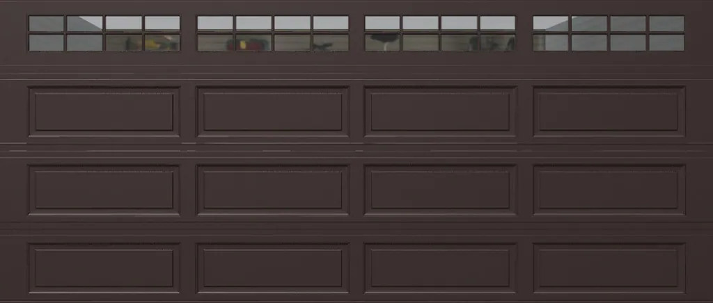 Wayne Dalton Classic Steel Model 8500 16-ft x 7-ft 16.22 R-Value Insulated Brown Double Garage Door with Windows one_size | 8500RNCHBRSTCKII167 | Lowe's