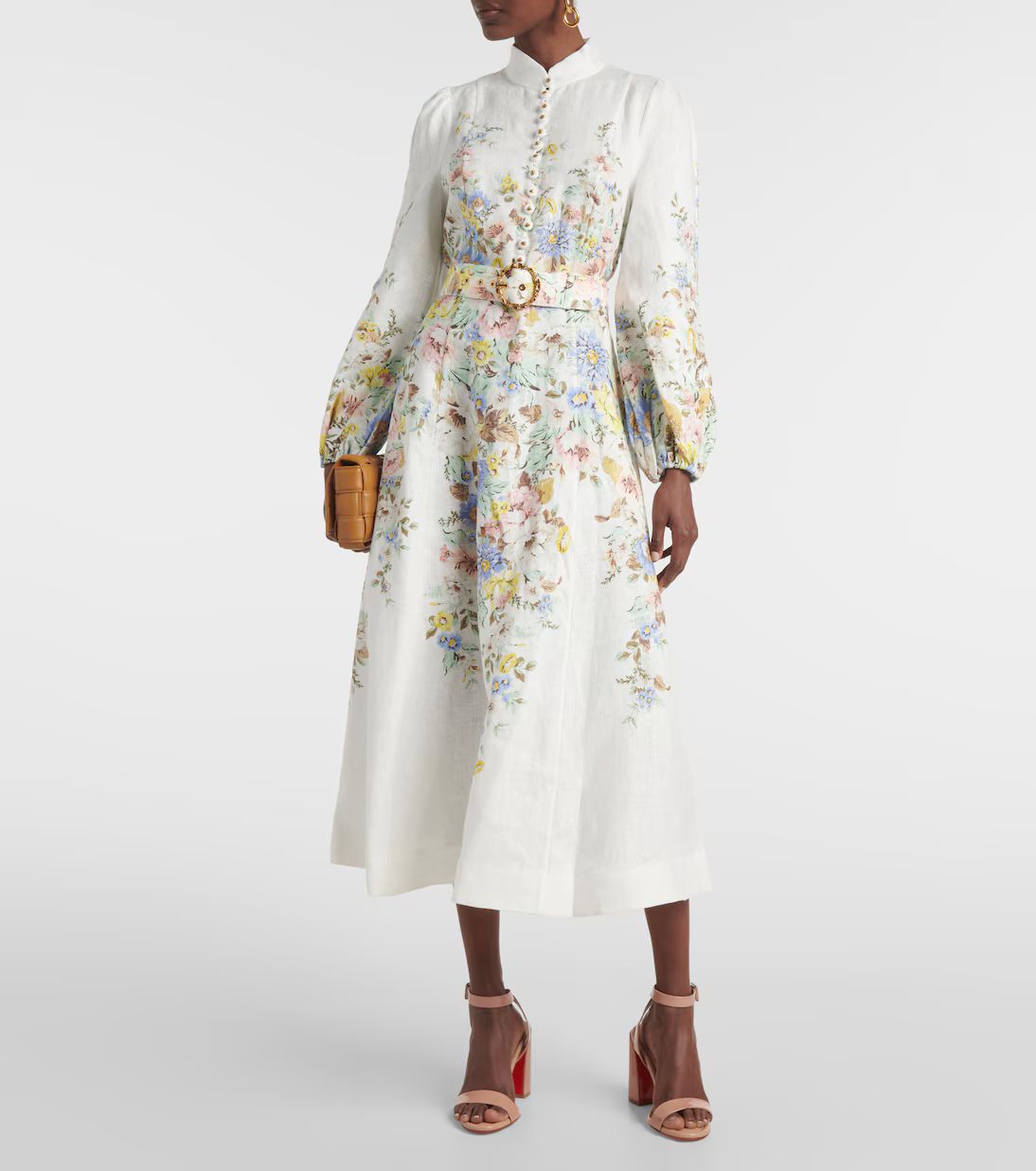 Matchmaker floral linen midi dress | Mytheresa (US/CA)