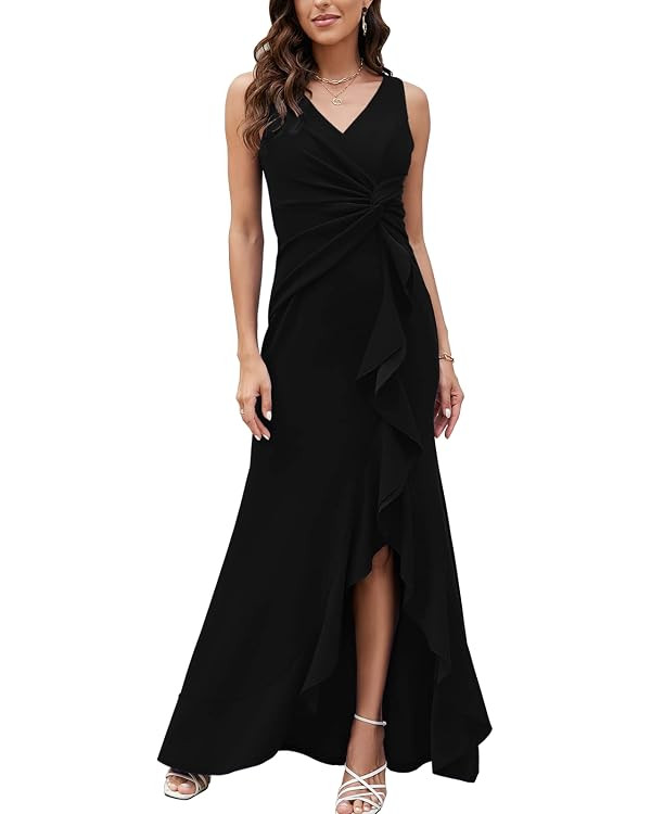 FQA Formal Evening Dresses for Women Elegant Evening Party Prom Dress Long Sexy V Neck Sleeveless... | Amazon (US)