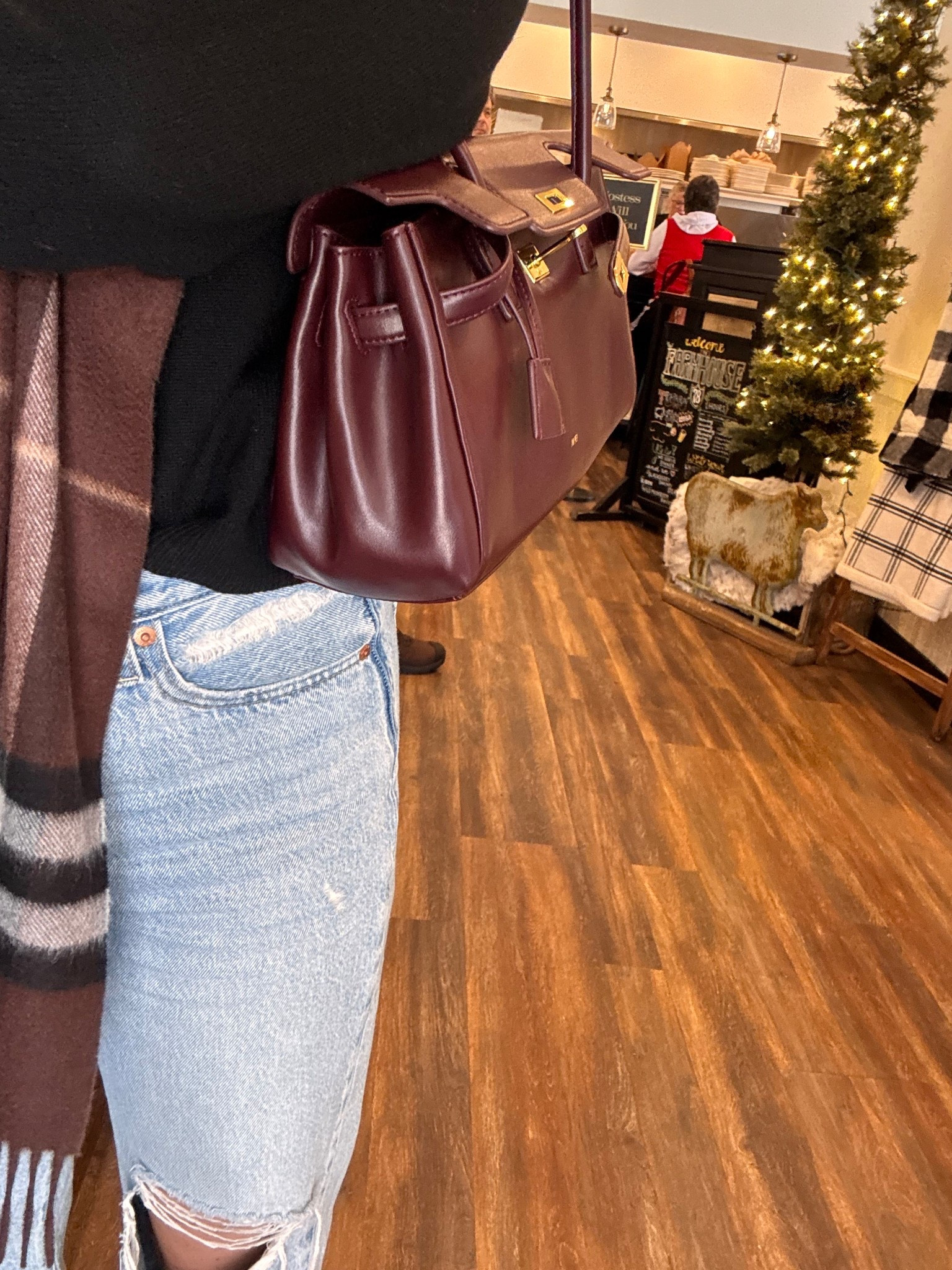 I love a cozy winter outfit. This purse is the perfect maroon and I got this scarf for Christmas and it’s the most beautiful color brown ever. I piece I’ll have forever  

#LTKgrwm #LTKootd #LTKSeasonal