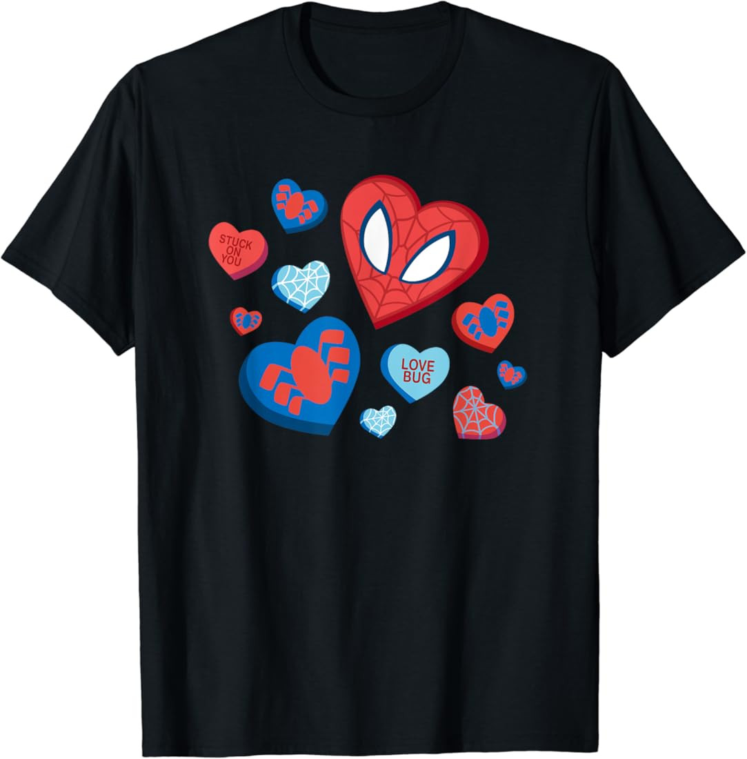 Marvel Spider-Man Spidey Hearts Valentine's Day T-Shirt | Amazon (US)