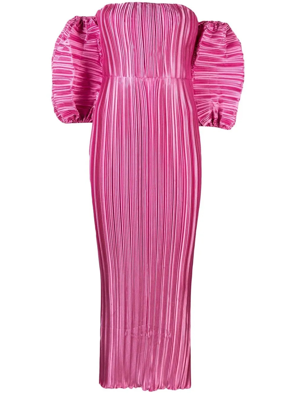 plissé-detail off-shoulder dress | Farfetch Global
