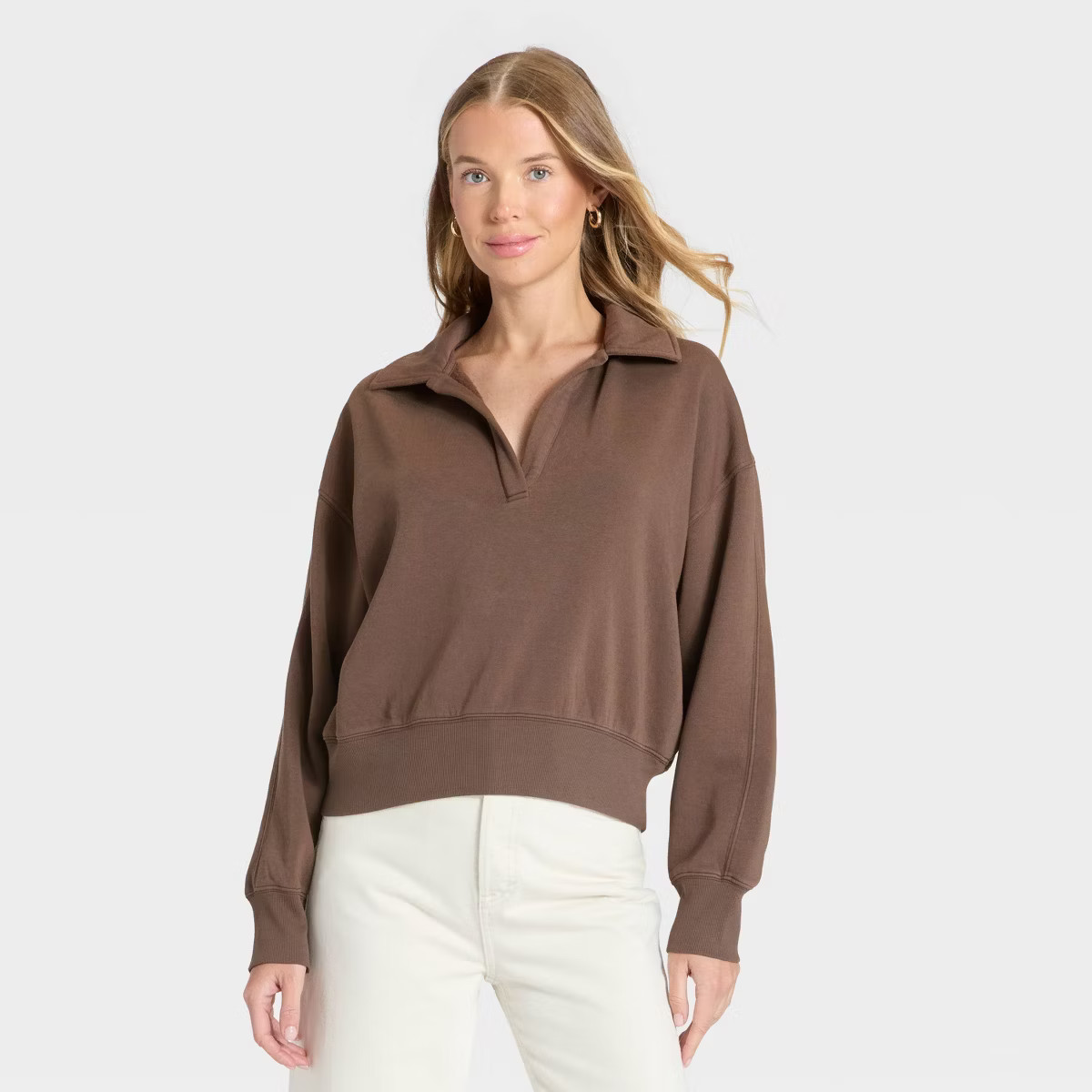 Women's Fleece Polo Sweatshirt - Universal Thread™ | Target