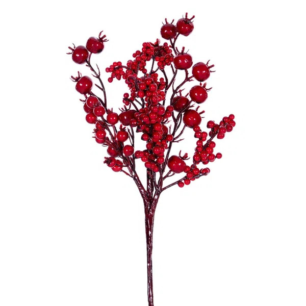 14" Red Deluxe Mixed Berry Pick. Each bag contains six picks. | Wayfair North America