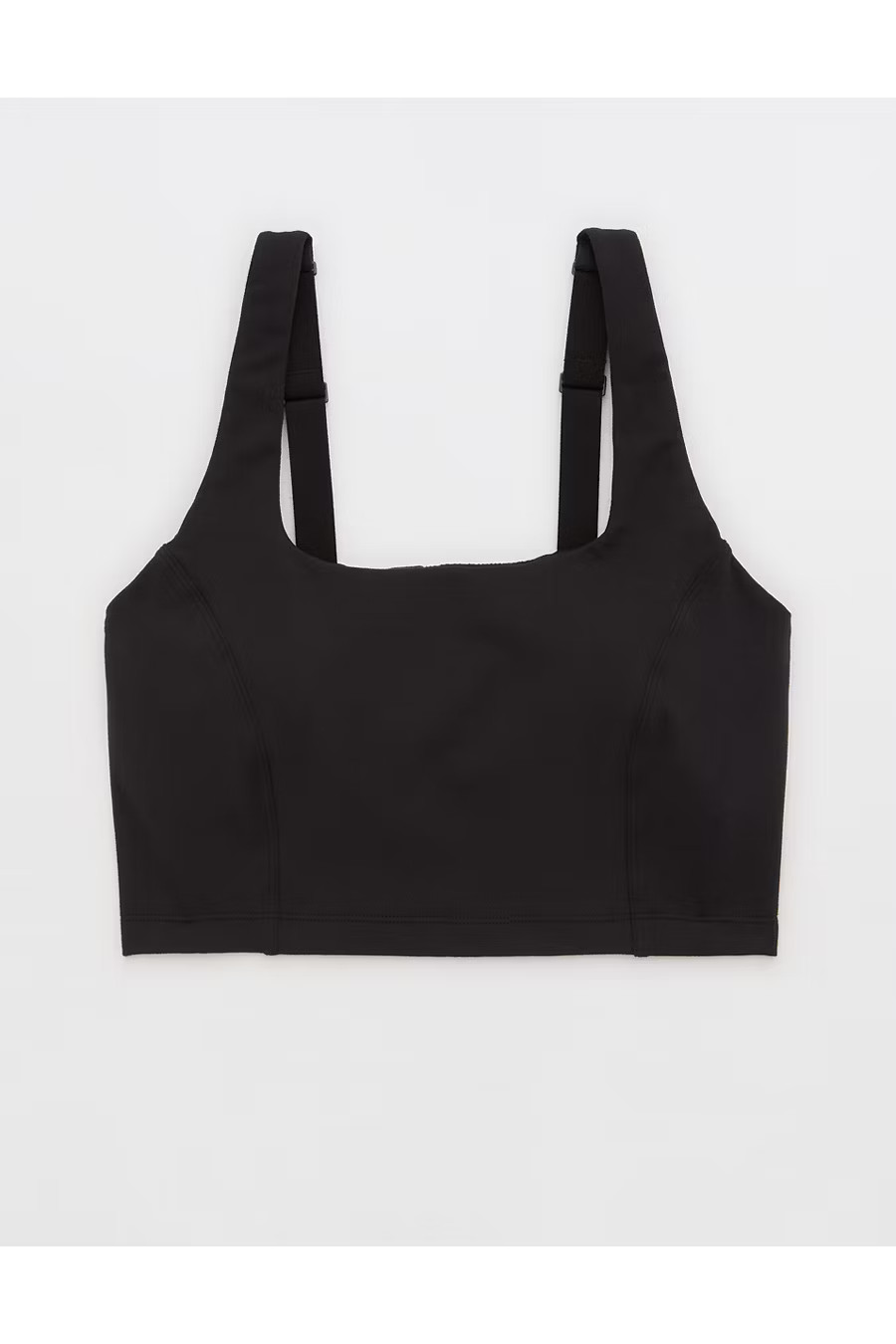 OFFLINE By Aerie The Hugger Square Neck Longline Sports Bra Women's True Black XXS | Aerie