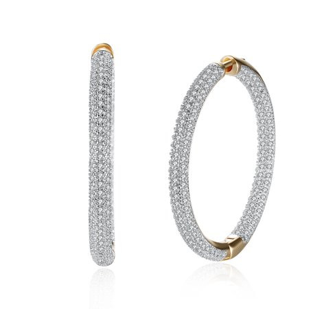 Women s Large Hoop Earrings Silver Tone Hypoallergenic Pierced Circle Ear Rings Elegant Romantic Sty | Walmart (US)