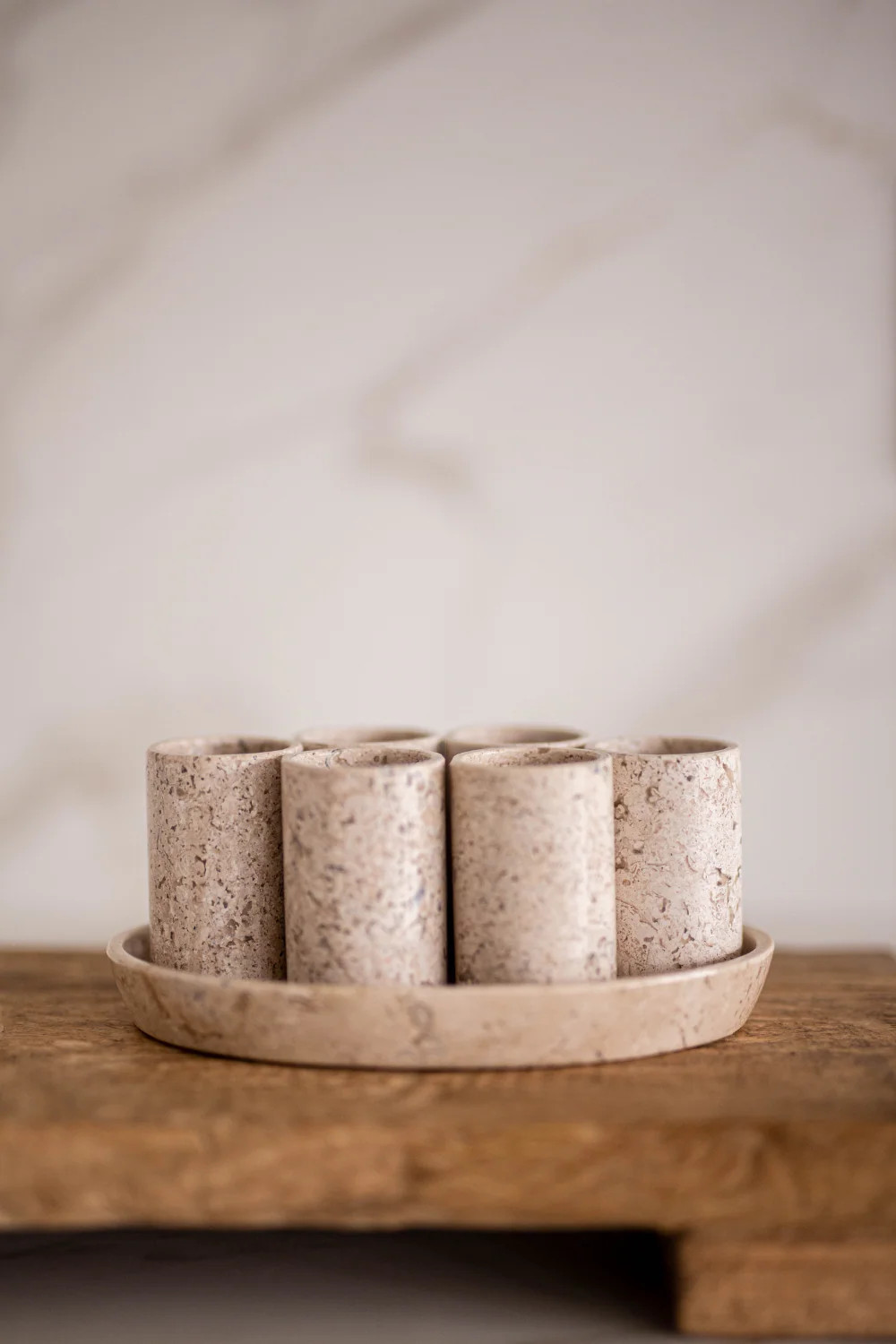 Travertine Stone Shot Glasses Set | Luxe B Co