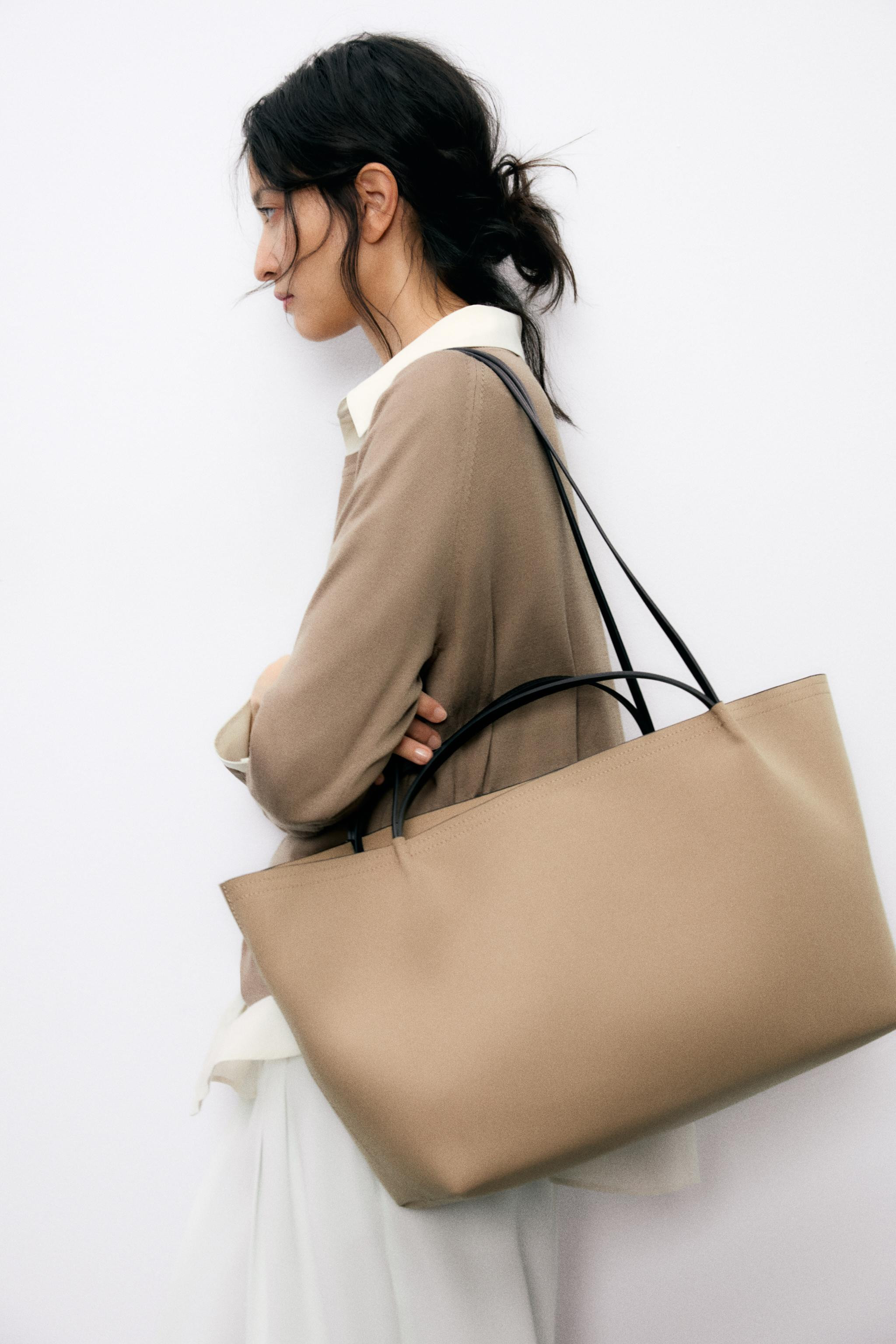 GABARDINE SHOPPER BAG | Zara US