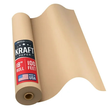 Bryco Goods Brown Kraft Paper Roll - 18 Inch x 100 Feet - Moving Supplies, Gift Wrapping, Arts & Crafts, Bulletin Board, Packing Paper – USA Made | Walmart (US)