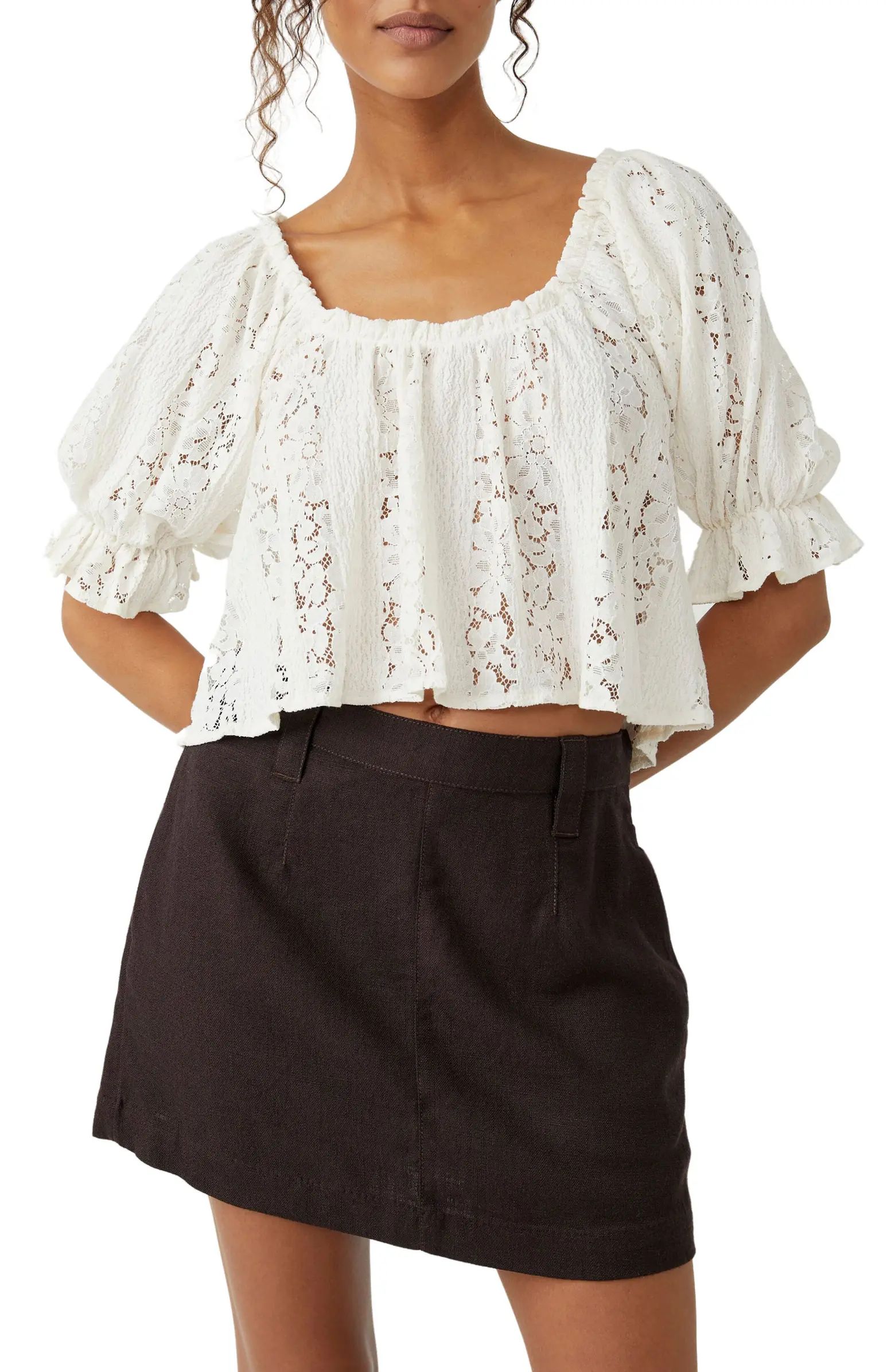 Stacey Puff Sleeve Lace Top | Nordstrom