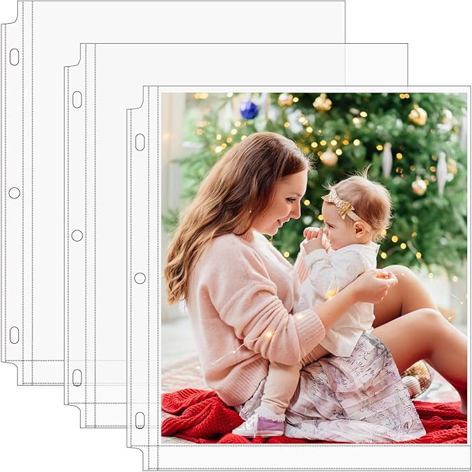 MaxGear 30 Pack Photo Sleeves for 3 Ring Binder (60 Pictures), 8x10 Heavy-Duty Archival Page Prot... | Amazon (US)