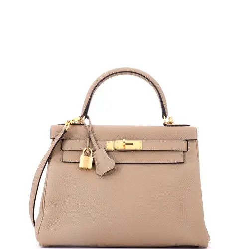 Pre-Owned Hermes Kelly Handbag Light Clemence with Gold Hardware 28 in White at Nordstrom, Size Small | Nordstrom