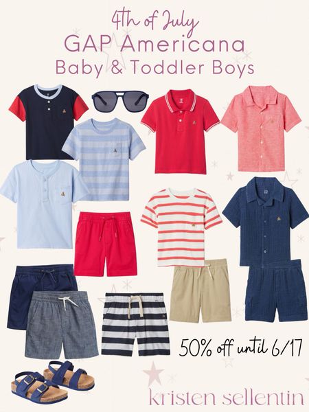 GAP Baby & Toddler Boys Americana 50% OFF until 6/17

#Gap #babyboy # toddlerboy #americana #sale #forthofjuly #july4th #patriotic #redwhiteandblue 

#LTKKids #LTKBaby #LTKSummerSales