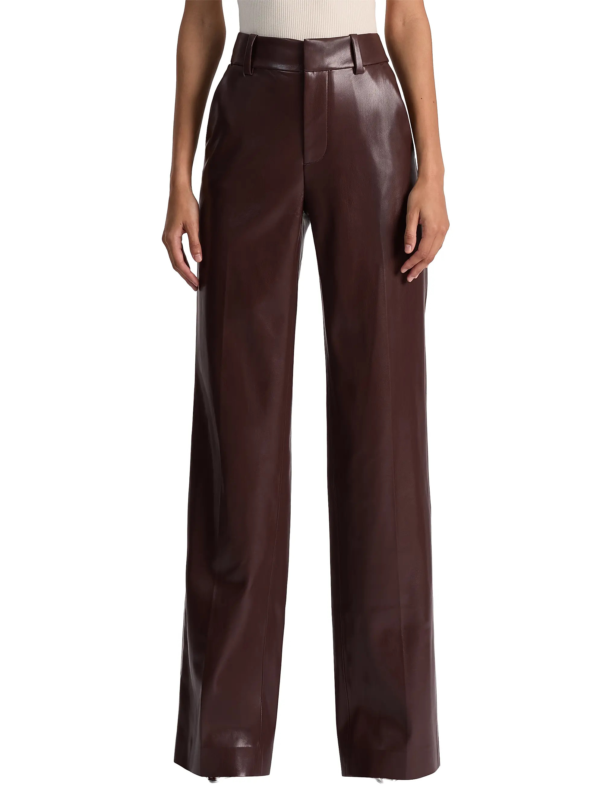 Alexander Faux-Leather Straight-Leg Pants | Saks Fifth Avenue