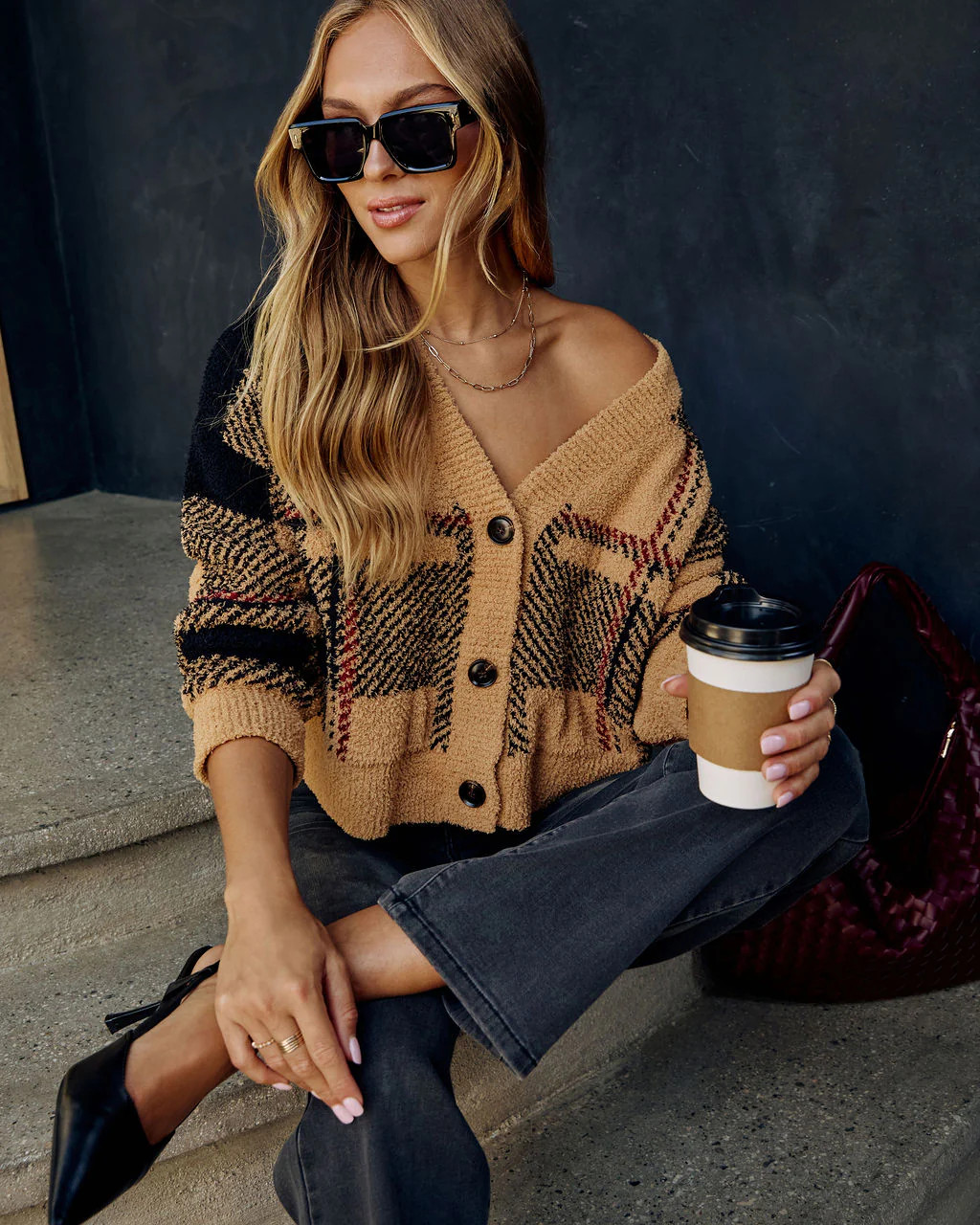 Chameli Plaid Cardigan | VICI