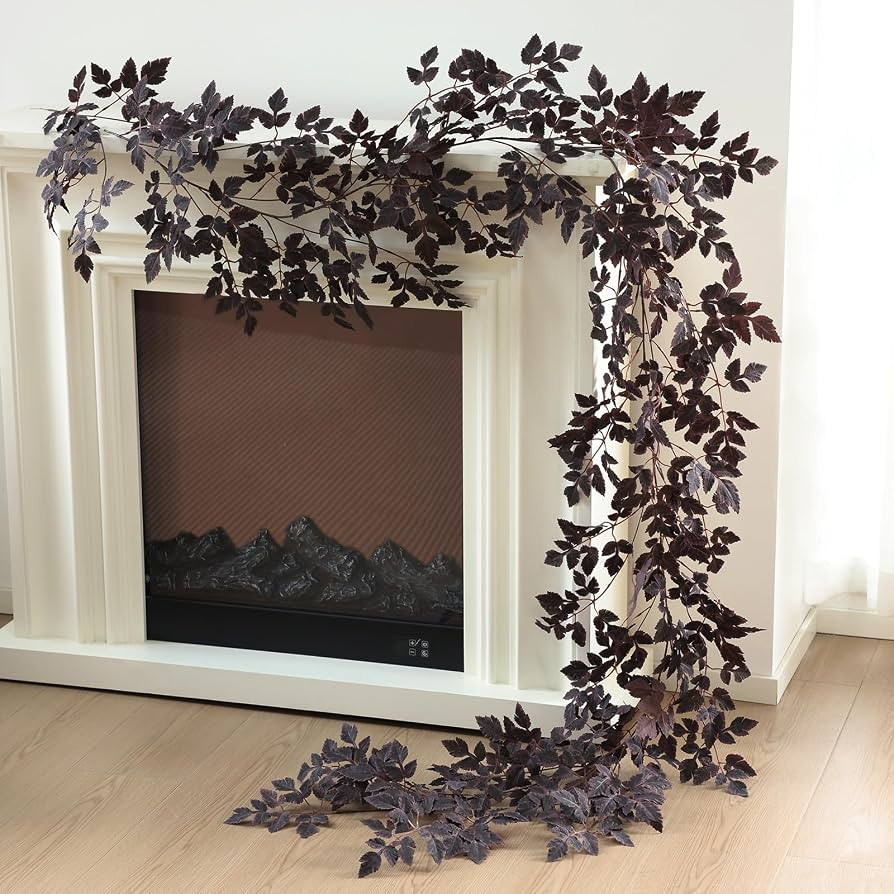 mizii 2 Strands Burgundy Artificial Vines Cimicifuga Garland 6 Feet Fake Vine with Silk Leaves Ha... | Amazon (US)