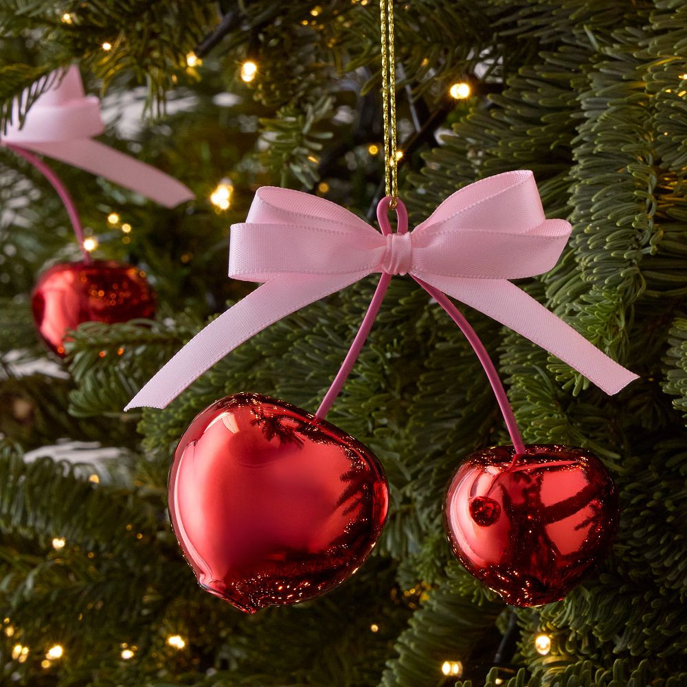 Glass Cherry Pair Ornament | West Elm (US)