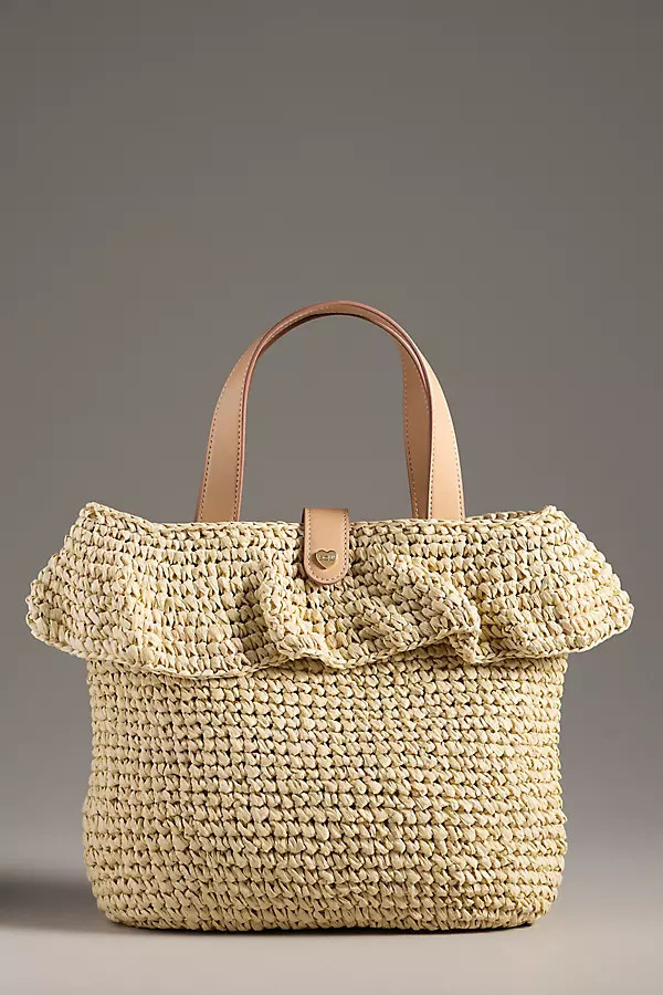 Raffia Ruffle Tote | Anthropologie (US)