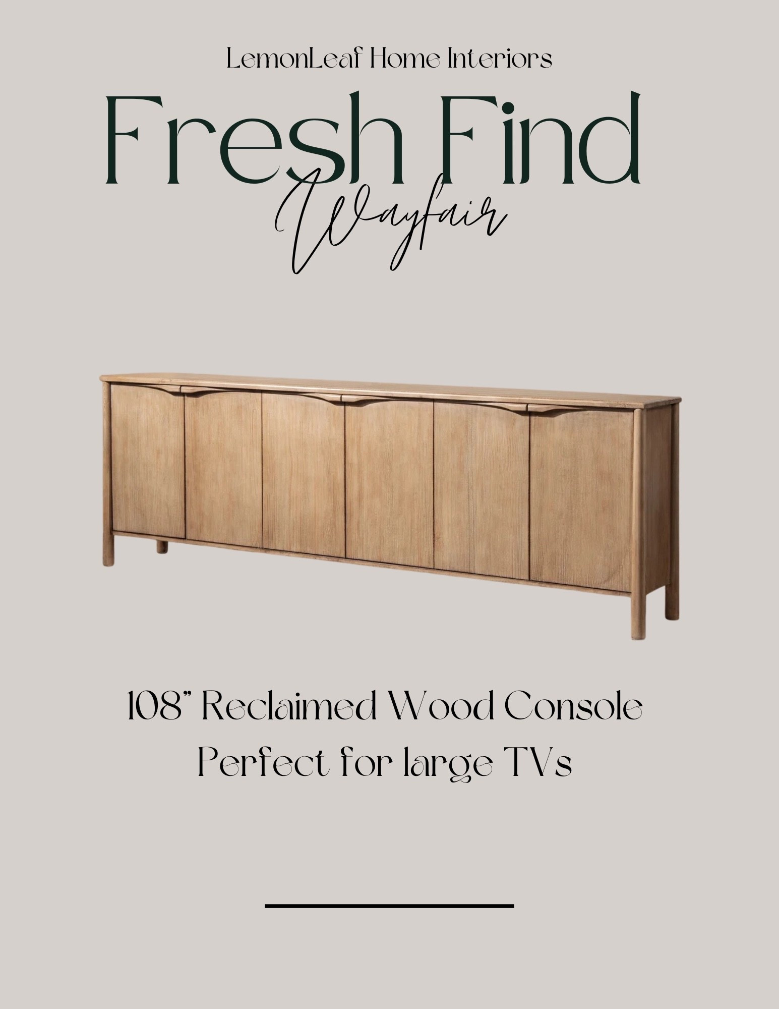 Anchor your large TVs with this 108” media cabinet! Beautiful reclaimed wood and so much storage!
@Wayfair

#LTKHome #LTKSaleAlert #LTKSeasonal