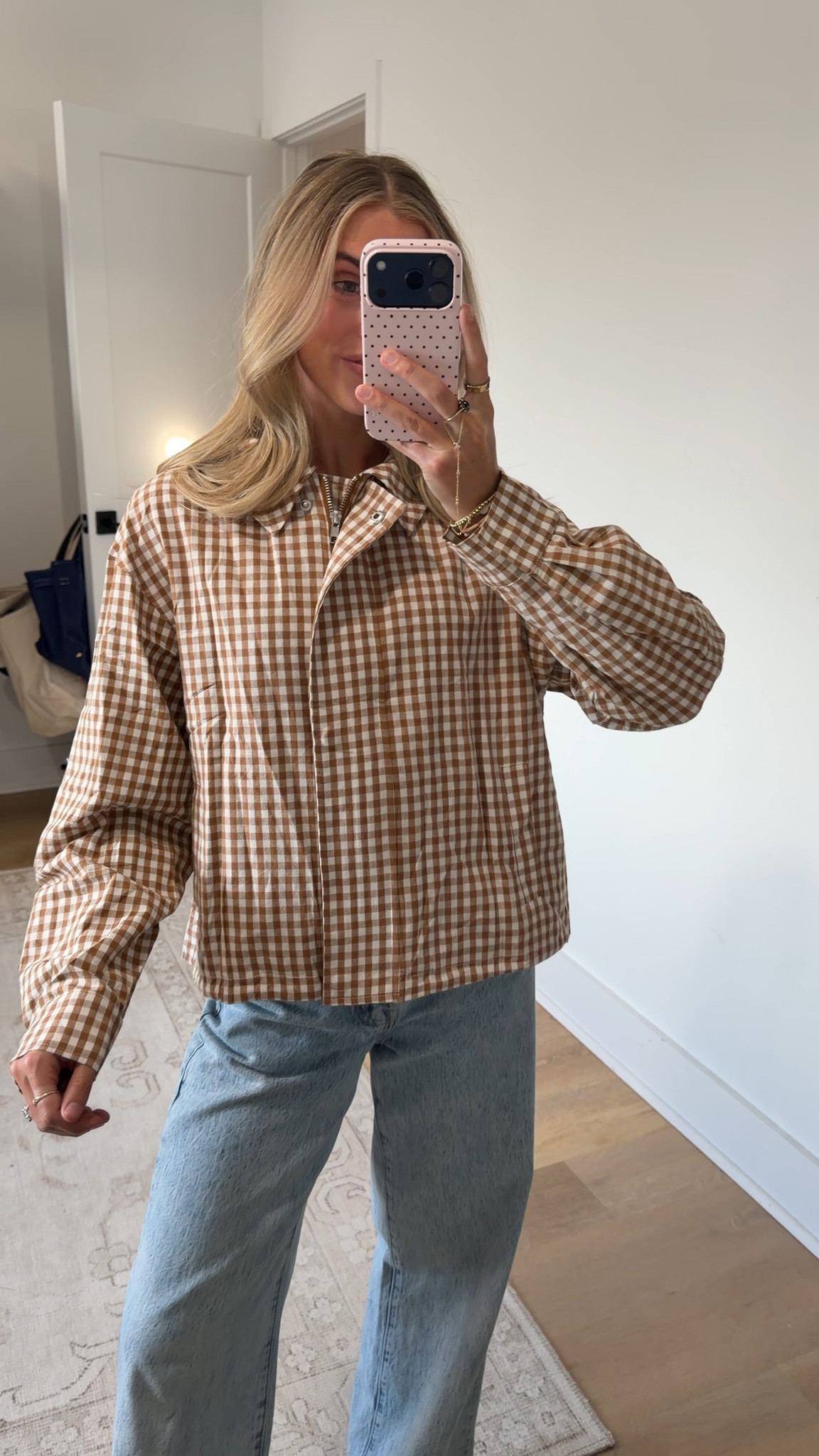 Amazon size small Esmeling Women Gingham Zipper Bomber Jacket Stand Collar Long Sleeve Jacket Cropped Outwear with Pockets

#LTKootd #LTKSeasonal #LTKSaleAlert