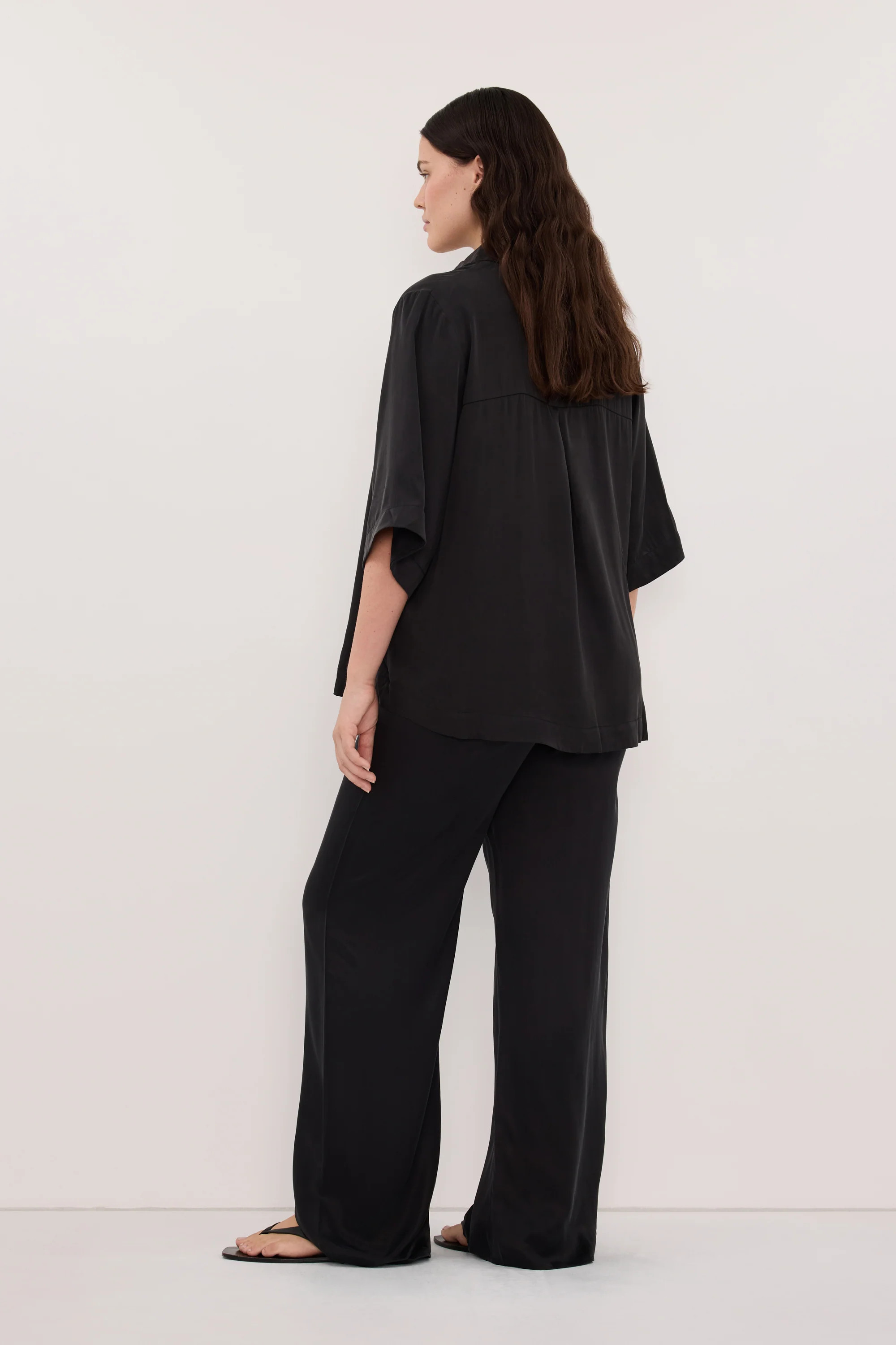 PERCY BLACK SILK PANT | DISSH