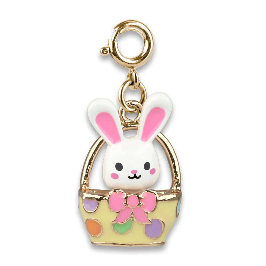 Gold Easter Bunny Basket Charm | Persnickety