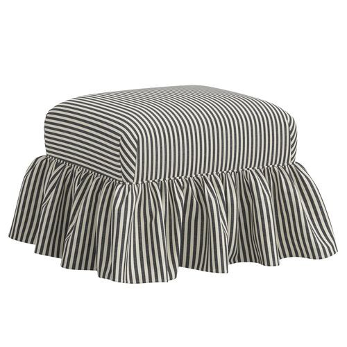 June Ottoman, Jane Stripe | One Kings Lane